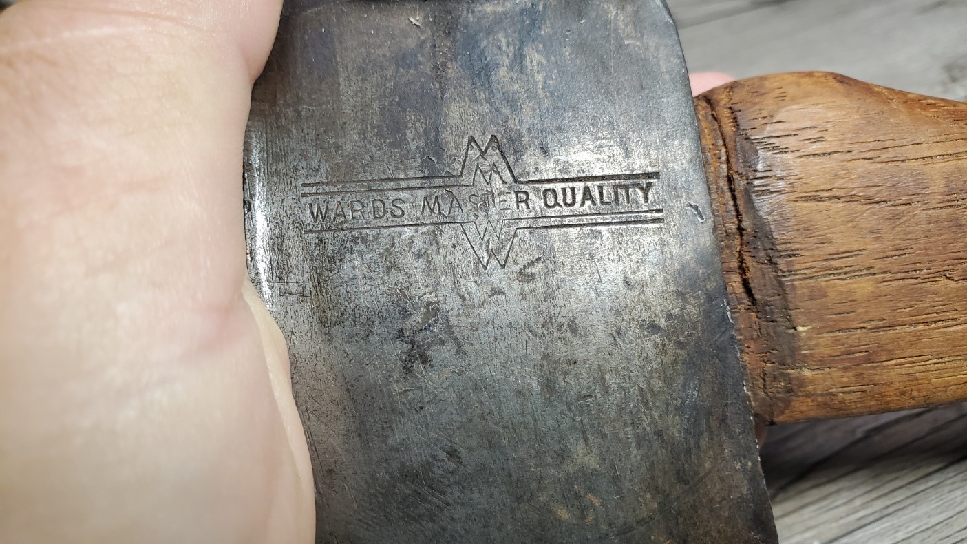 Vintage Wards Master Quality Half Hatchet Axe Wood Handle Carpenter Tool USA