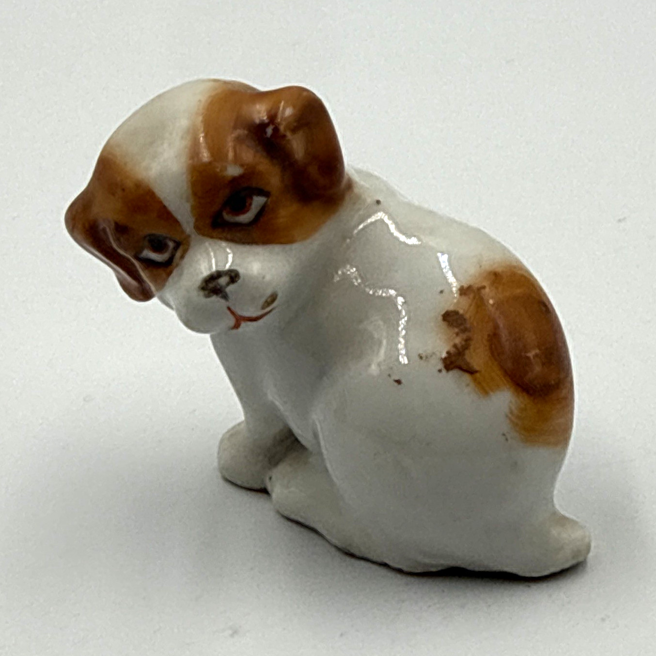 Vintage Hand Painted Ceramic Puppy Dog Figurine Saint Bernard Vintage Hand Painted Ceramic Puppy Dog Figurine Saint Bernard