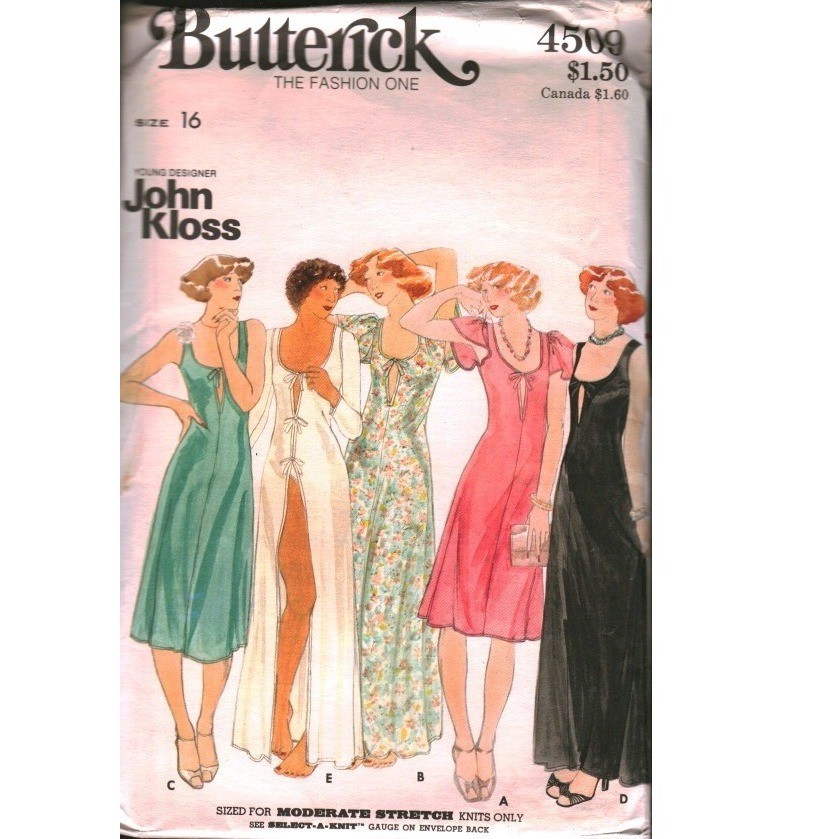 Vintage Butterick 4509 John Kloss Misses Gown Bikini Pattern Size 16 UNCUT 1970s Vintage Butterick 4509 John Kloss Misses Gown Bikini Pattern Size 16 UNCUT 1970s