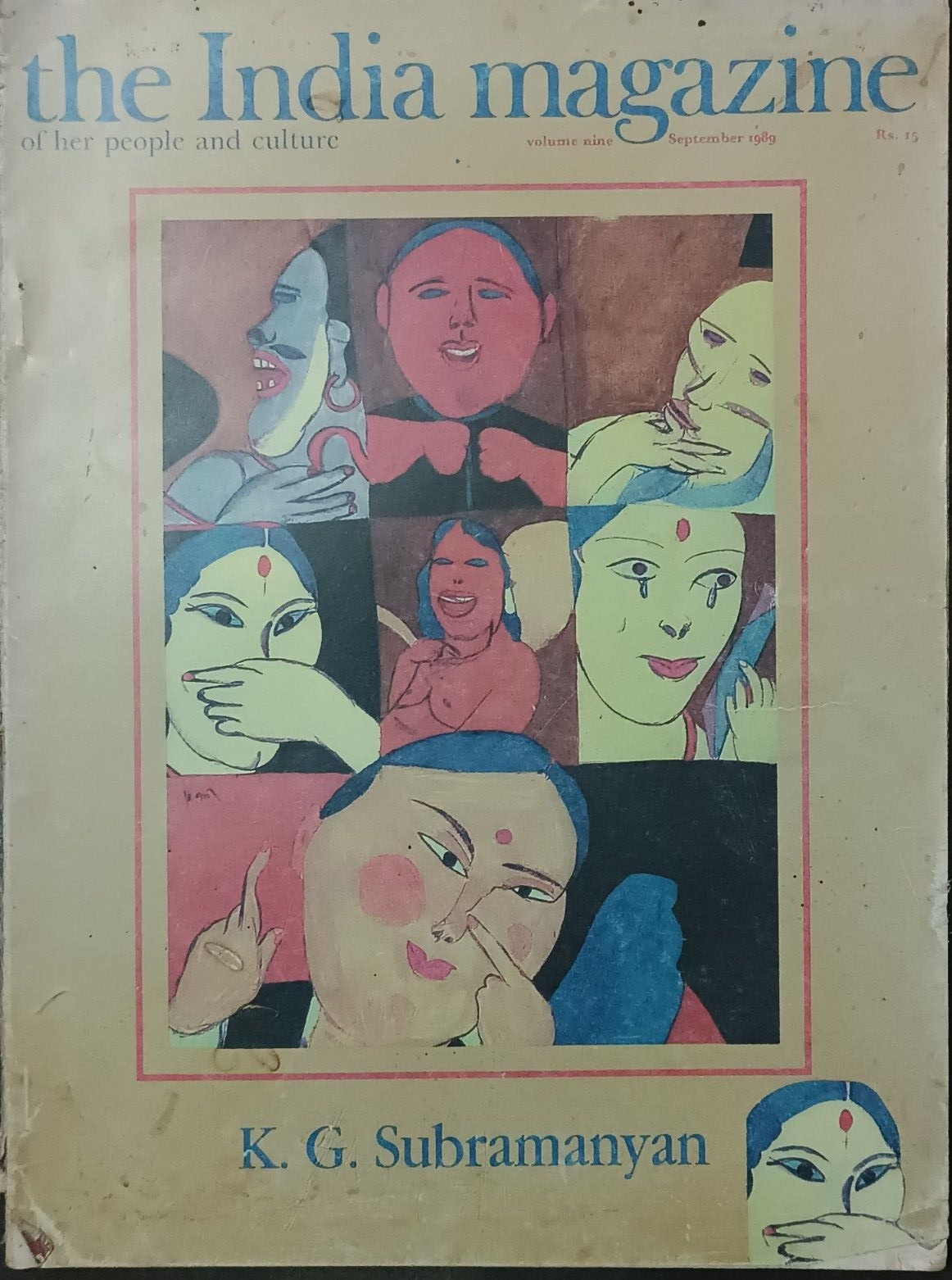 THE INDIA MAGAZINE SEP 1989 K.G SUBRAMANYAN PAINTINGS, GOSAVI TEMPLE, OAKLEAF BU THE INDIA MAGAZINE SEP 1989 K.G SUBRAMANYAN PAINTINGS, GOSAVI TEMPLE, OAKLEAF BU