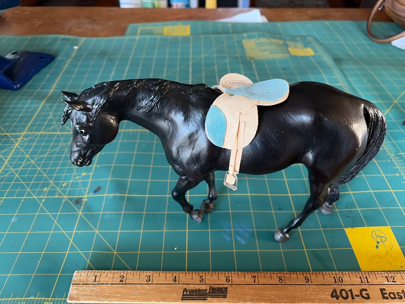 Breyer Horse and Saddle black w/blaze Breyer Horse and Saddle black w/blaze
