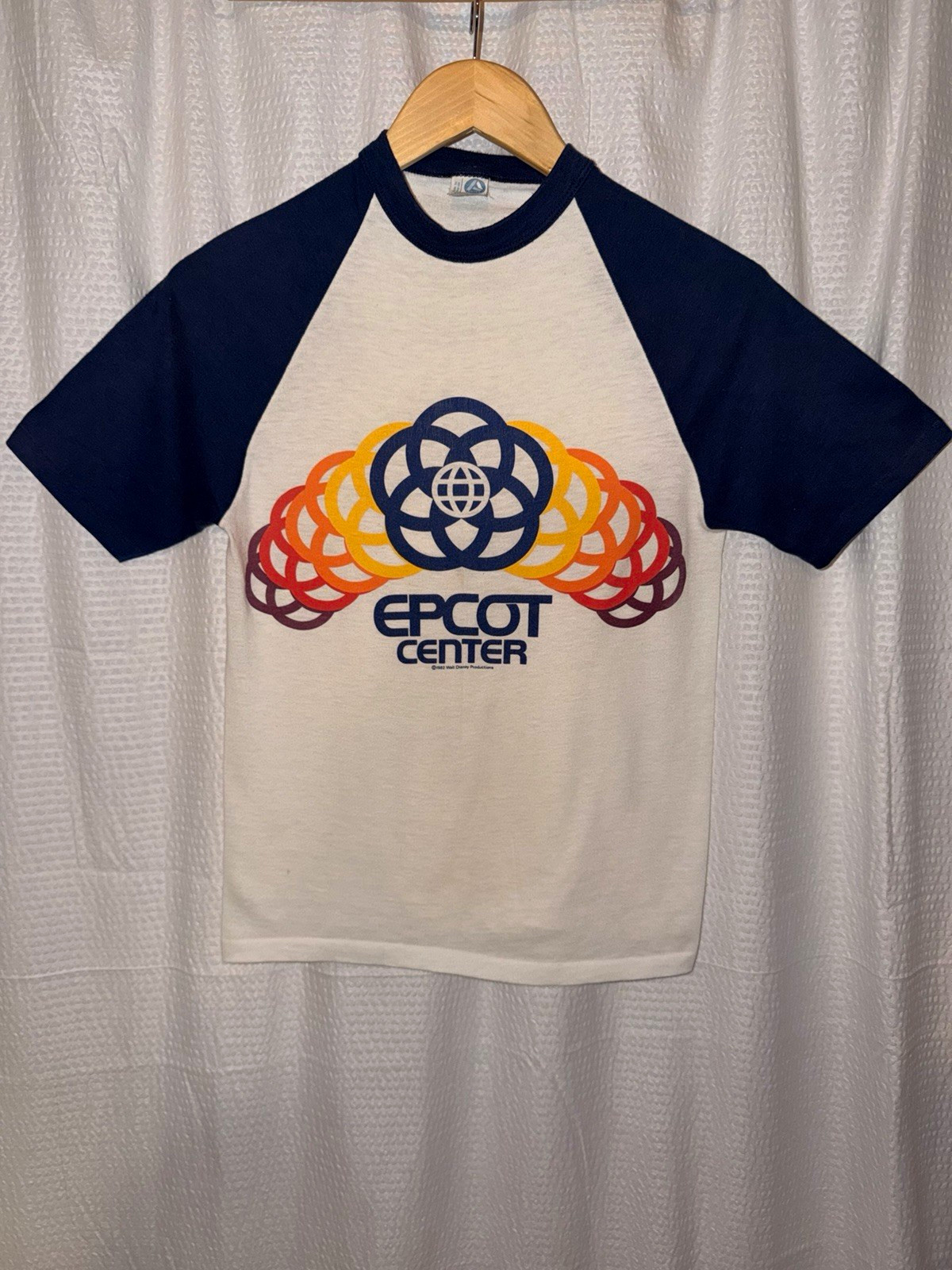 VTG 1982 Disney EPCOT Center Opening Day Raglan Shirt Small Made In USA Rare