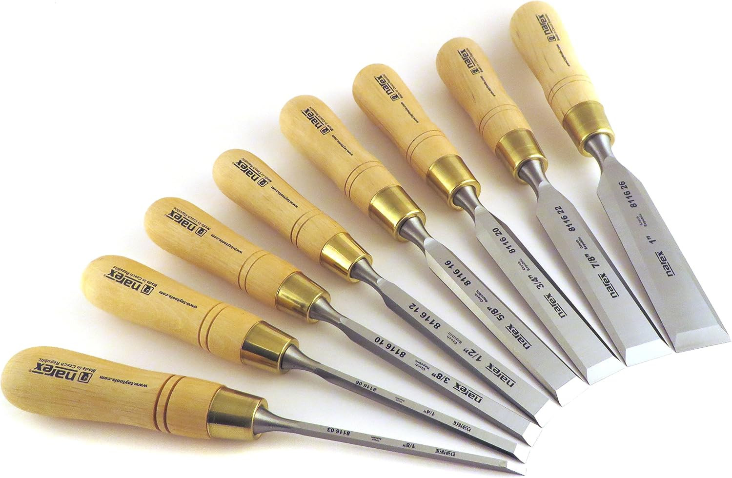 Narex Czech Steel Premium 8 Pc Set True Imperial 1/8, 1/4, 3/8, 1/2, 5/8, 3/4, 7 Narex Czech Steel Premium 8 Pc Set True Imperial 1/8, 1/4, 3/8, 1/2, 5/8, 3/4, 7