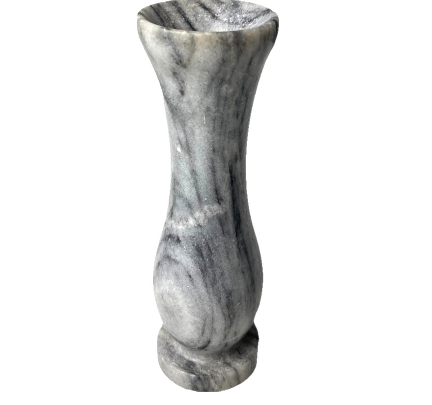 Vintage Marble / Agate Small Bud Vase, 4.5 inches Gray White Stone Vintage Marble / Agate Small Bud Vase, 4.5 inches Gray White Stone