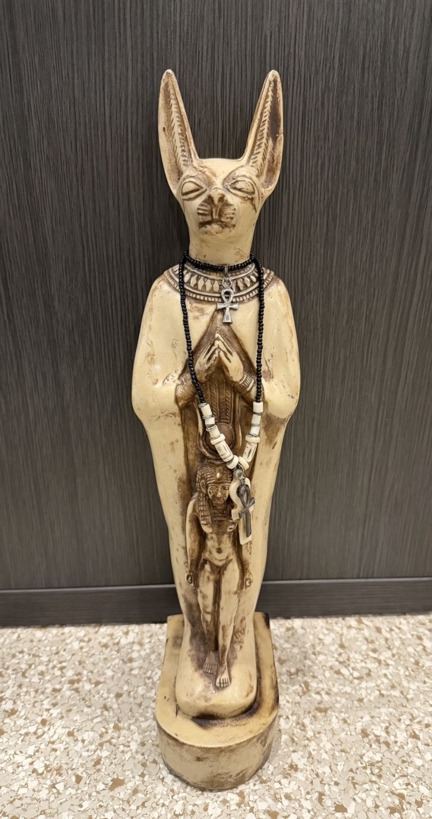 Egyptian God Anubis Vintage 16.5” Statue Heavy Solid Stone Made in Egypt Egyptian God Anubis Vintage 16.5” Statue Heavy Solid Stone Made in Egypt