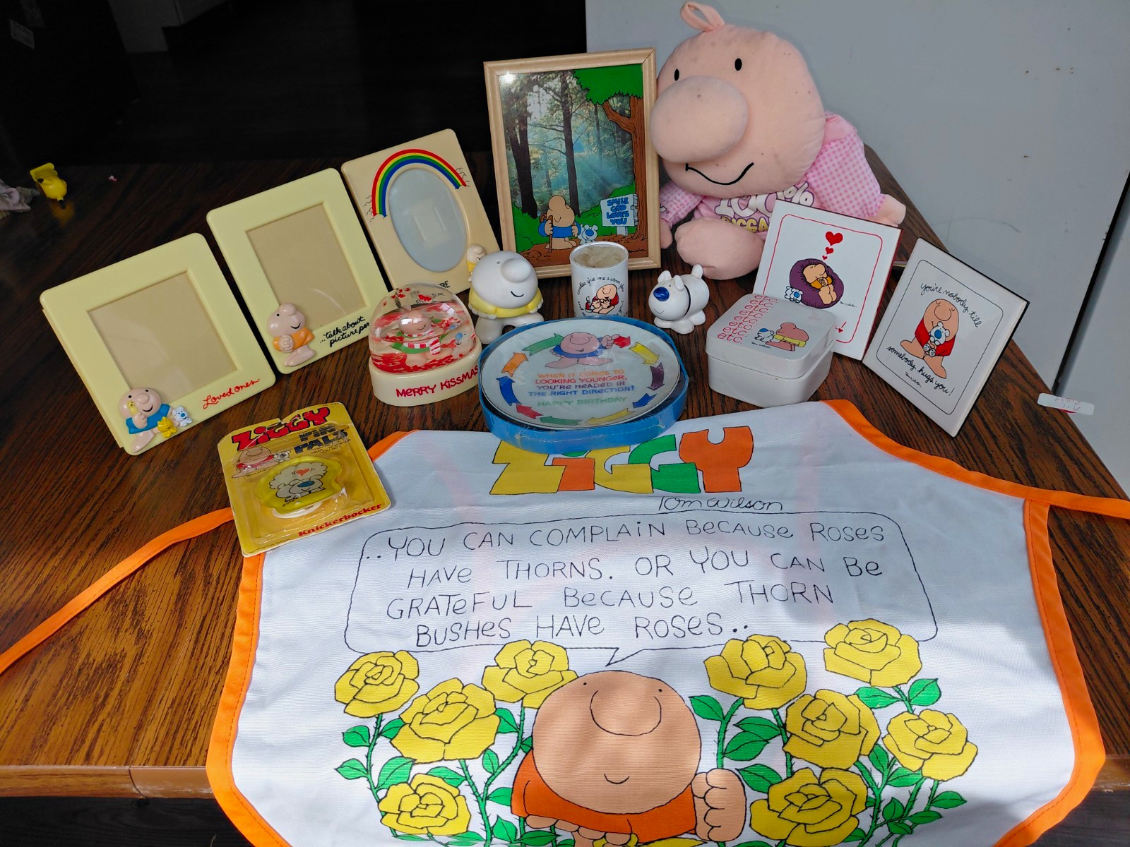 Vintage 1970s Ziggy Lot: Plush, Photo Frames, Figures, Keepsake Box, Apron, Etc.