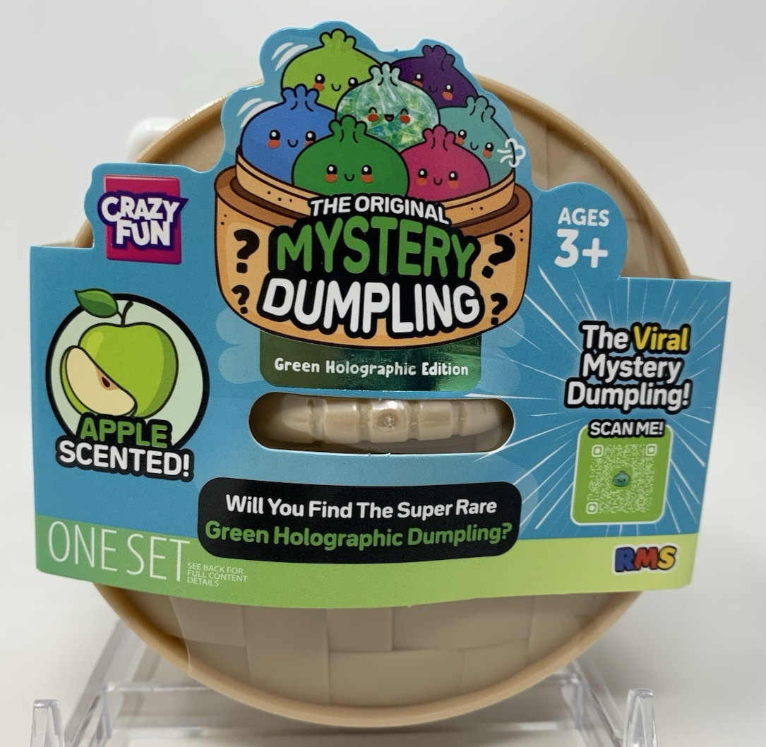 RMS Crazy Fun Green Holographic Mystery Squishy Dumpling Apple Scented Brand New