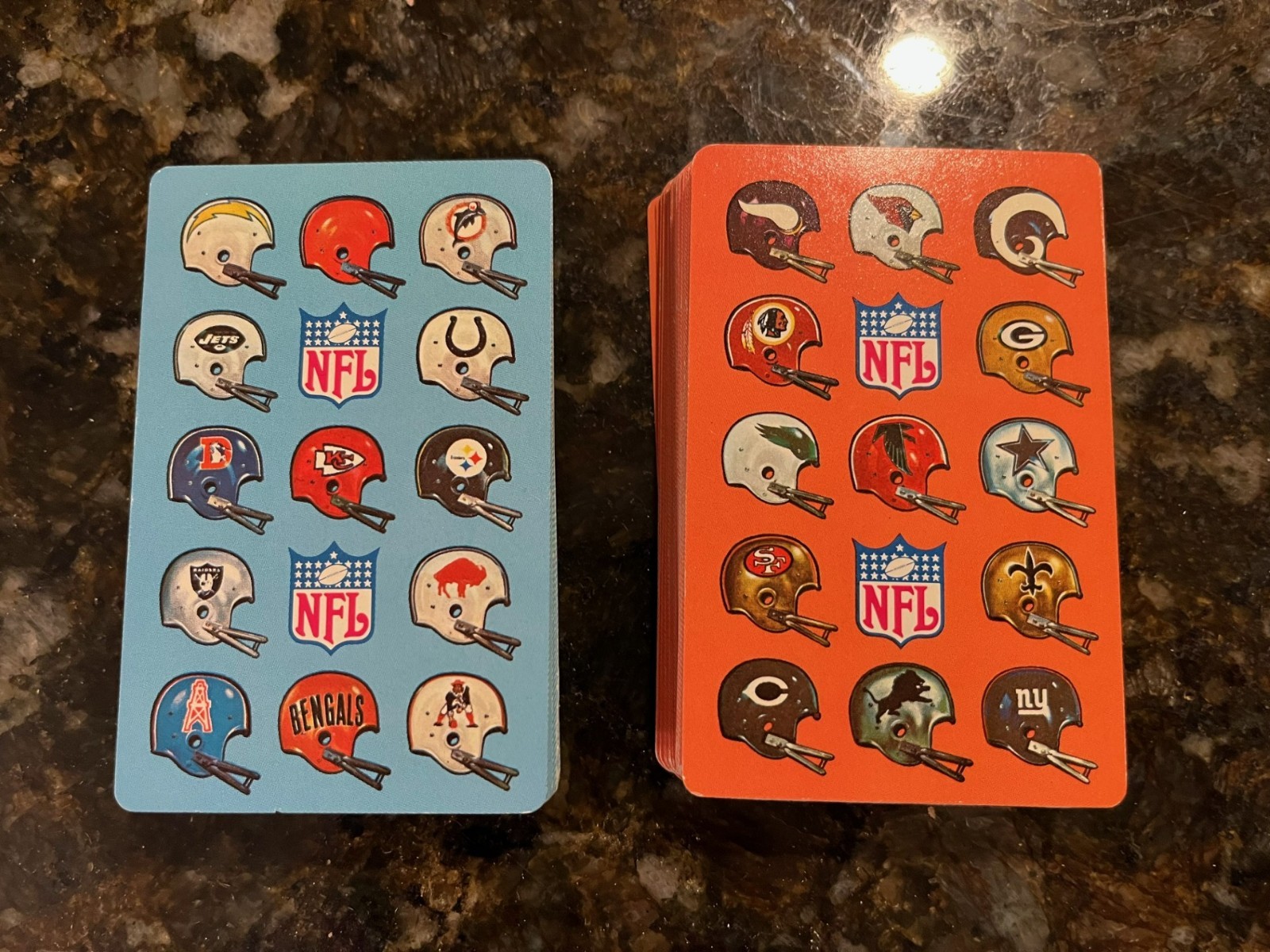 Vintage 1970s NFL Double Deck Playing Cards Complete Set
