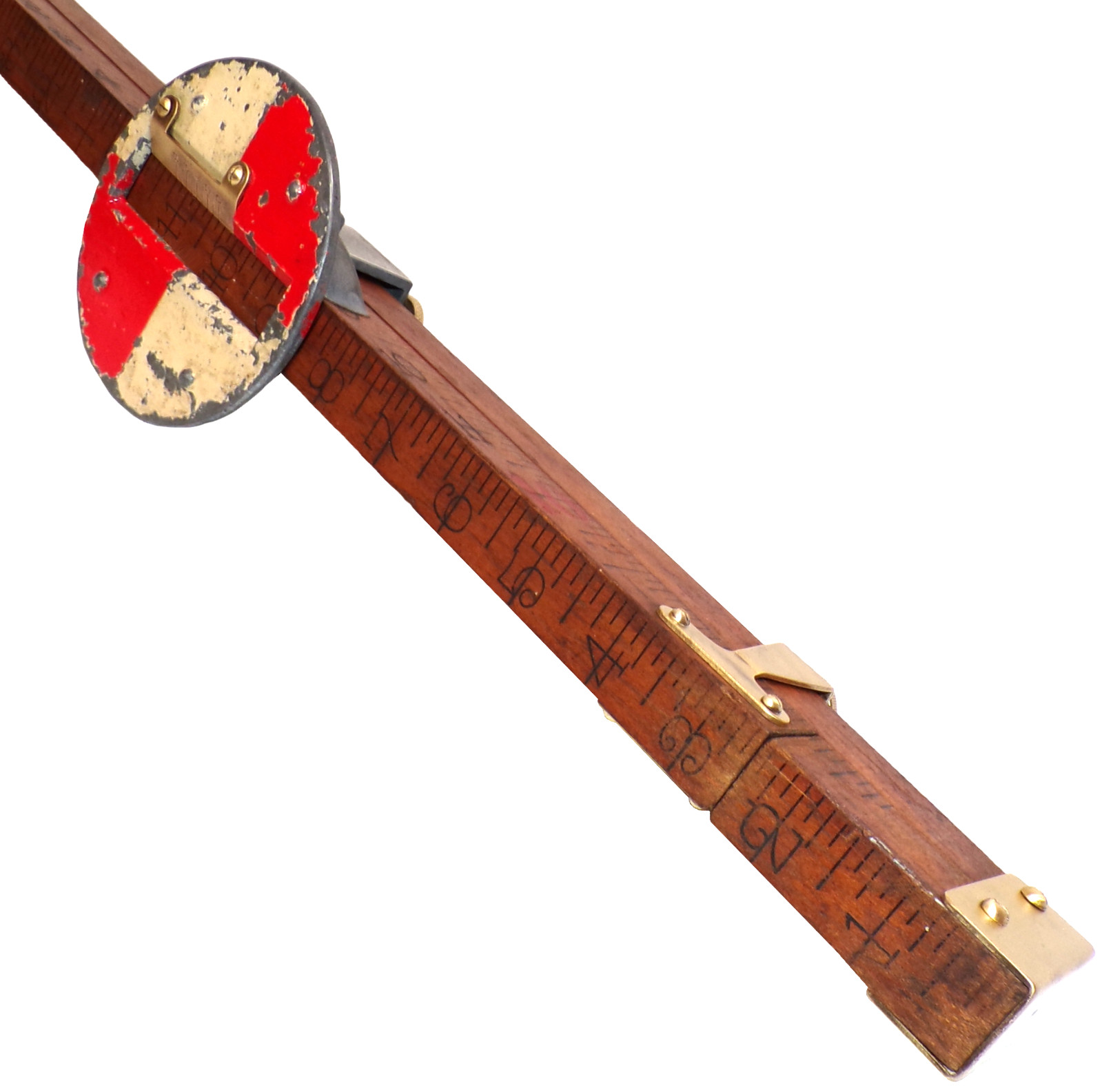 1920s Vintage Keuffel & Esser (K&E) White Maple Architect\'s Leveling Rod #: 6280