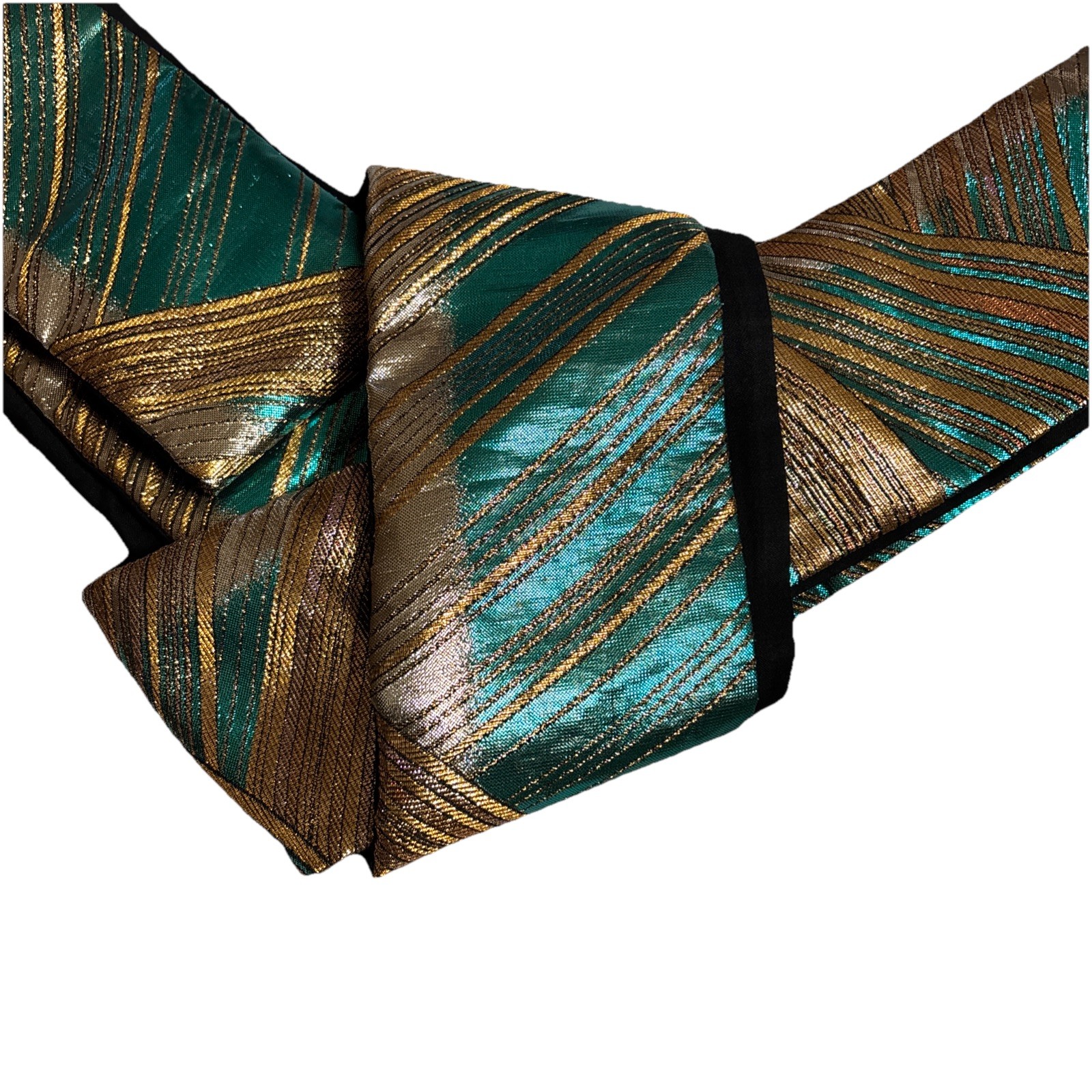 Japanese Kimono hanhaba obi kaku obi belt.sashu belt.pure silk.gold blue black.