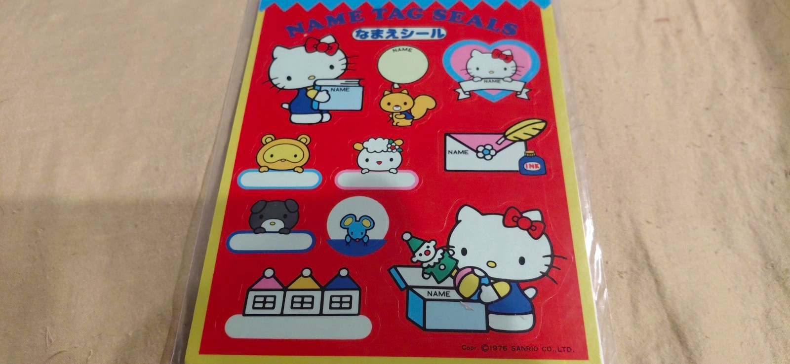 1976 HELLO KITTY Name Tag Stickers 2 Sheet2 incredibly rare museum-quality