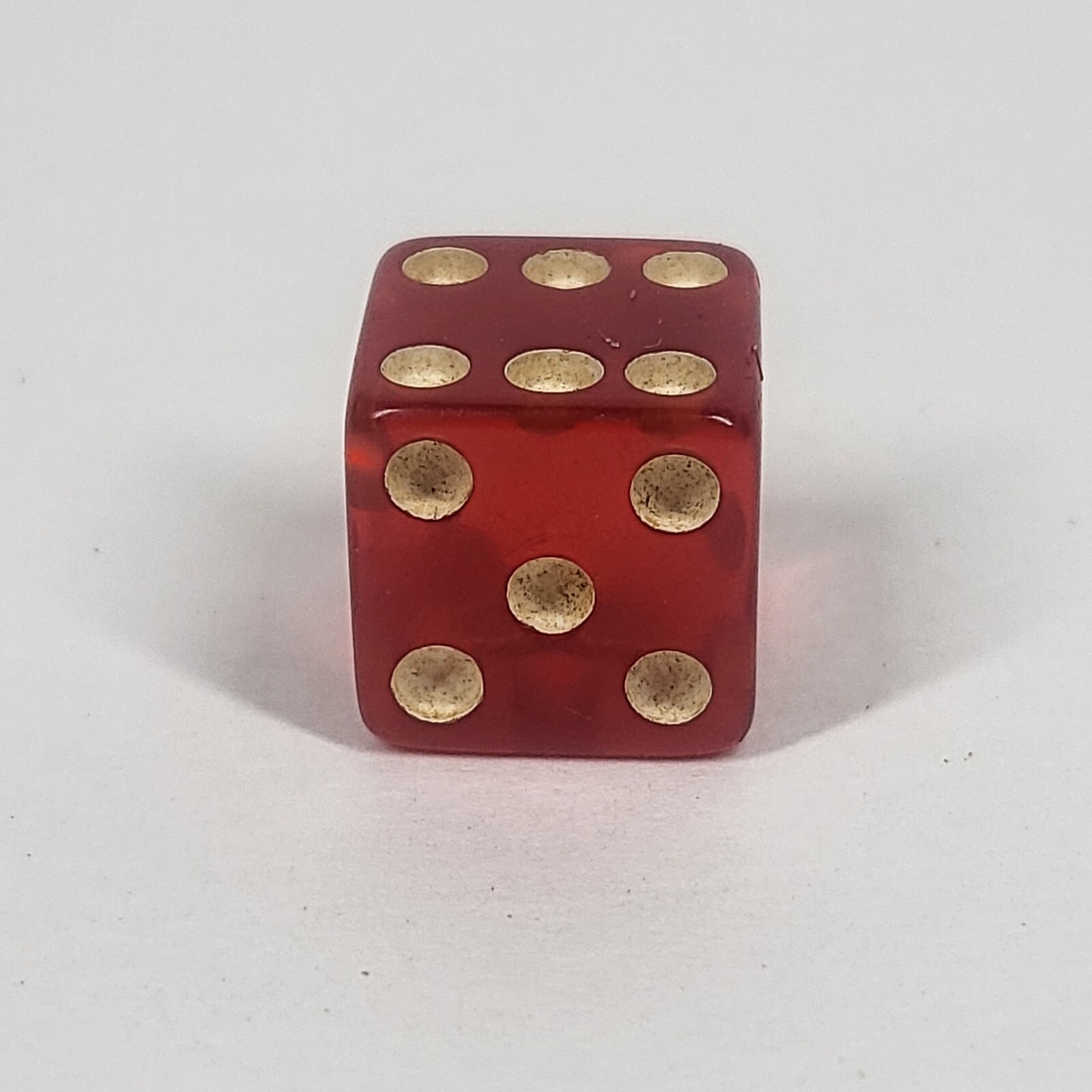 Vintage Die Cherry Red Plastic Lucite? Transparent 7/16\