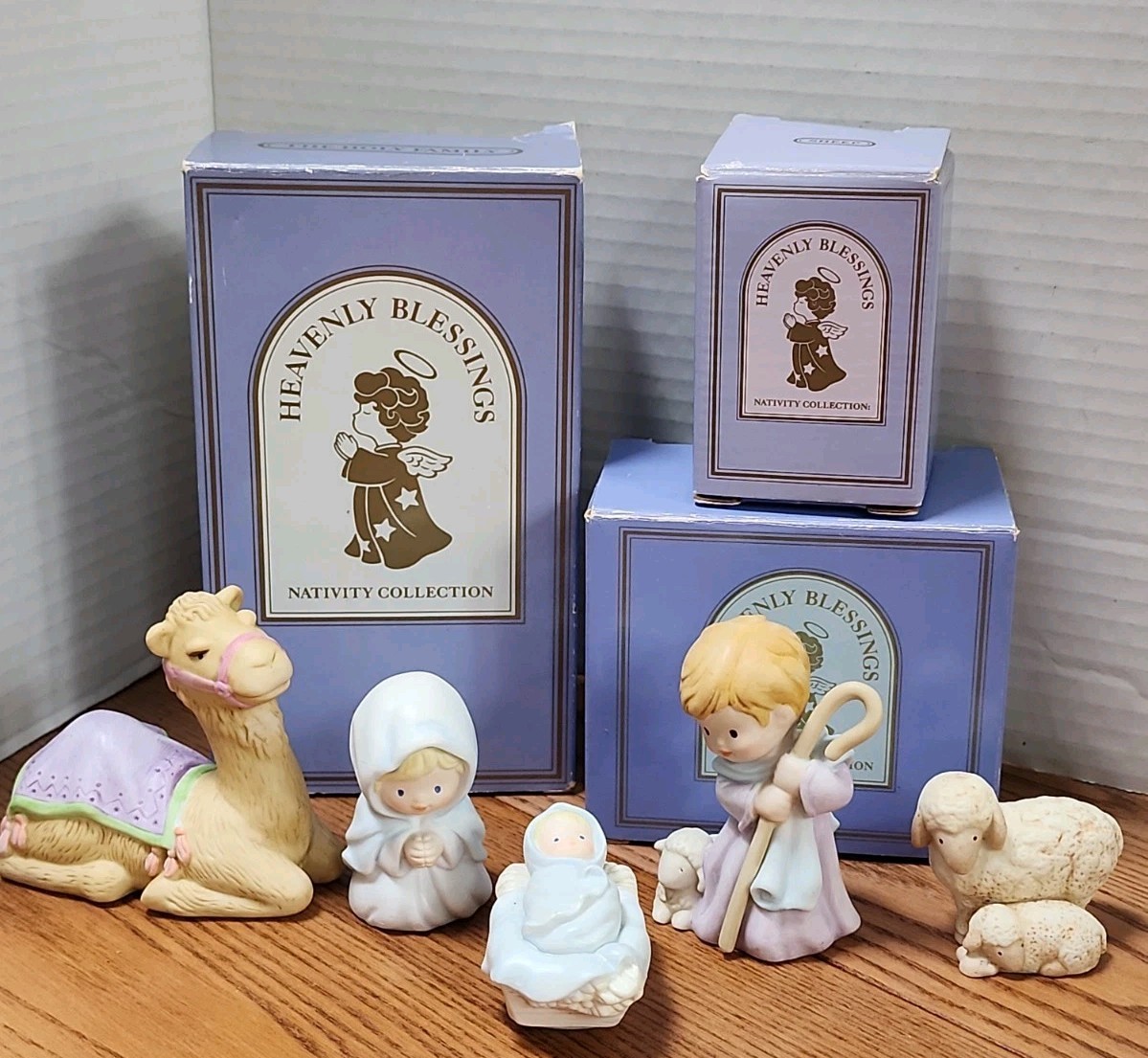 Avon Vintage Heavenly Blessings Nativity Joseph Mary Jesus Camel Sheep 1986 1987