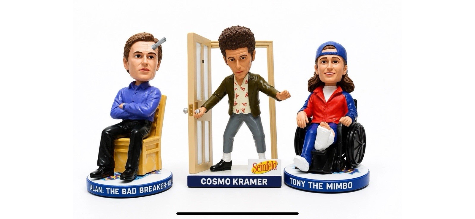 2026 BROOKLYN CYCLONES SEINFELD NIGHT KRAMER TONY ALAN BOBBLEHEAD SET OF 3