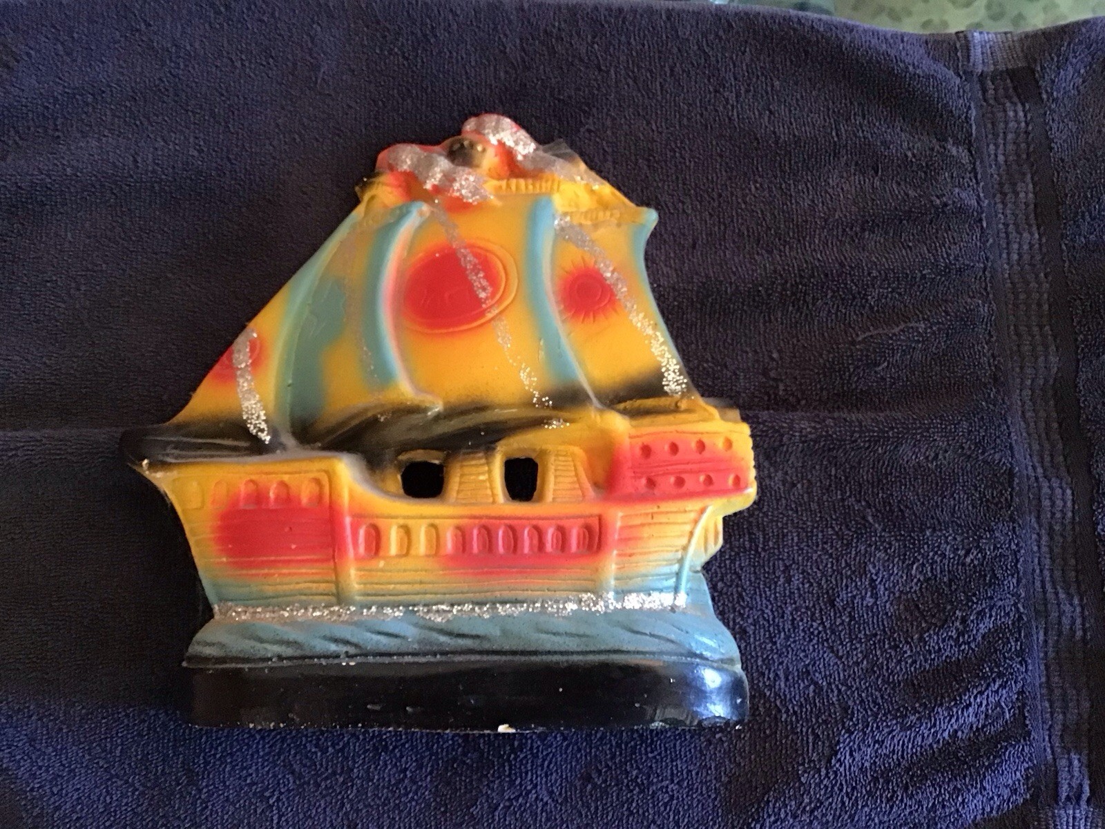 Vintage 1940s Carnival Prize Chalkware Sailing Ship Galleon Nautical Figurine Vintage 1940s Carnival Prize Chalkware Sailing Ship Galleon Nautical Figurine