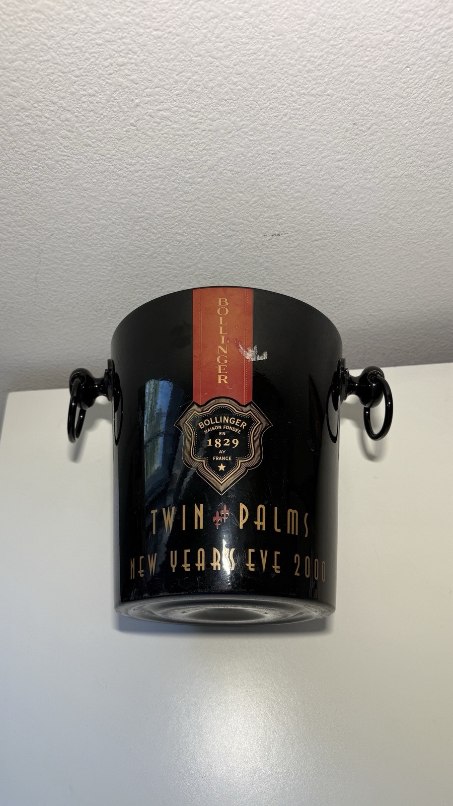Vintage Bollinger Champagne Ice Bucket Twin Palms New Year’s Eve 2000 Y2K