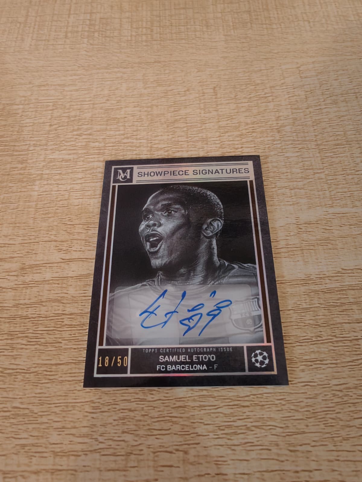 2025-26 Topps Museum Collection UCC Eto\'o Showpiece Signatures Auto 18/50