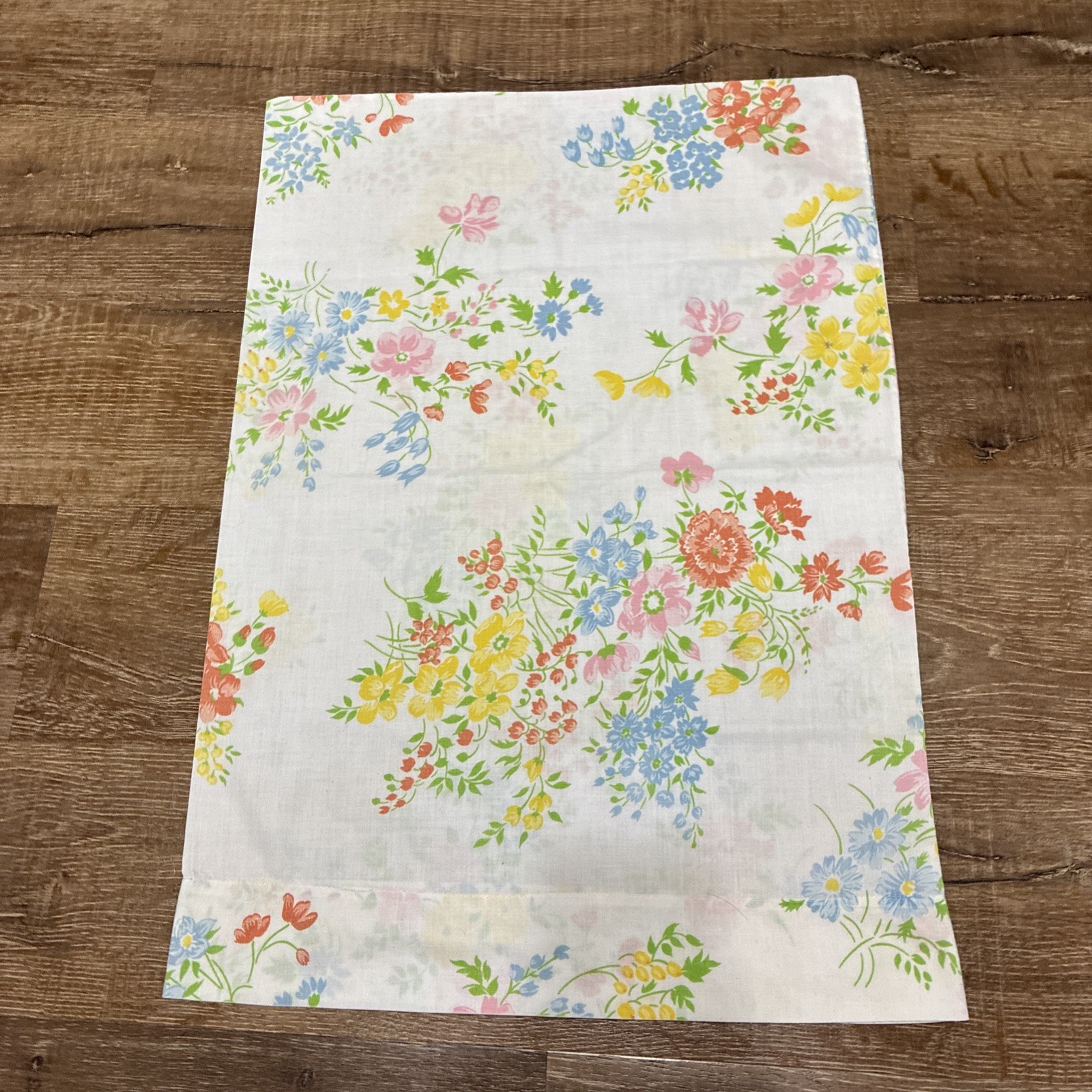 Vintage Floral Pillowcase Cannon Monticello Standard Muslin Granny Cottage Core