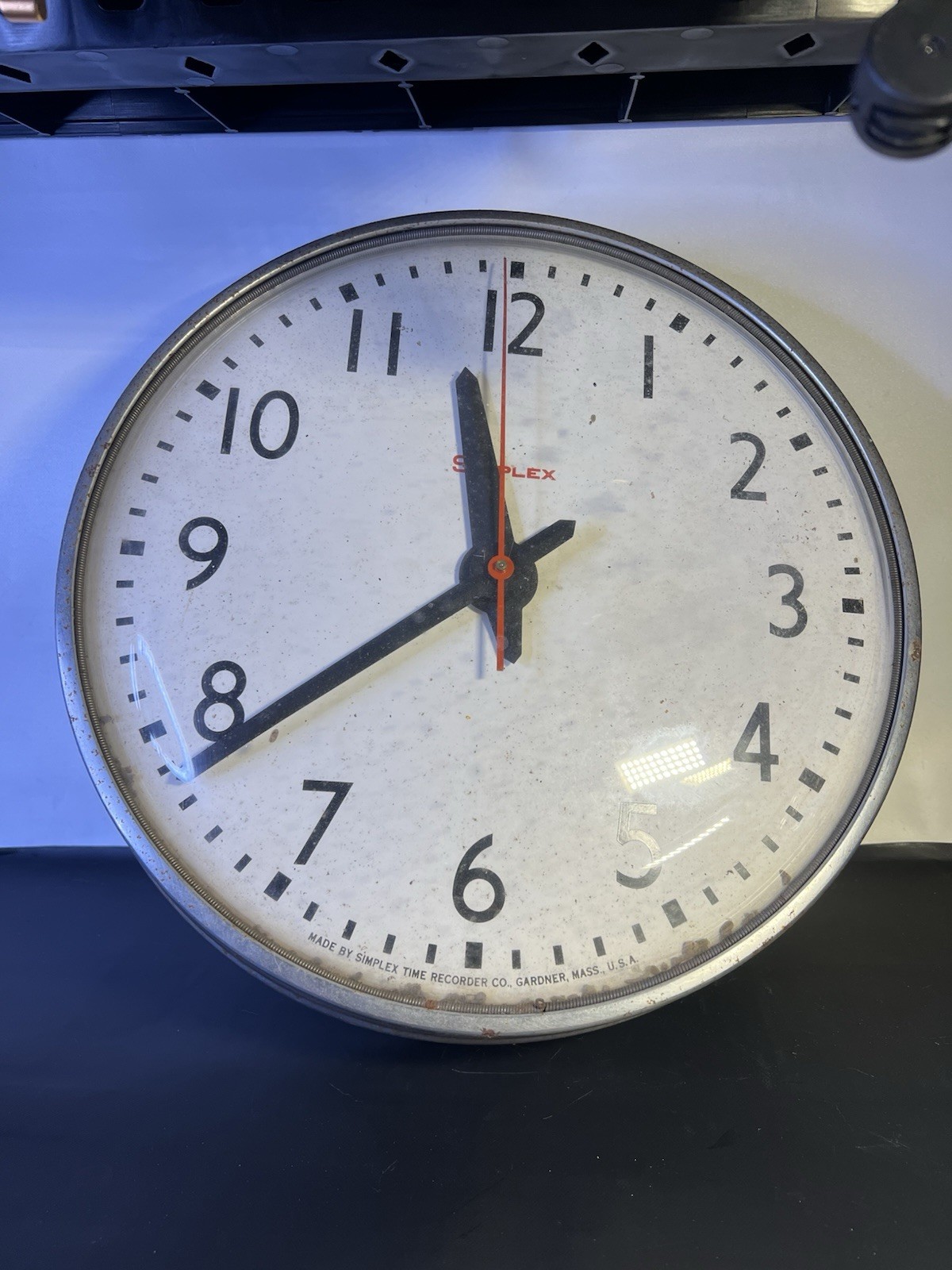 Vintage 1965 Simplex USA School Wall Clock Rare Original Electric Working MCM