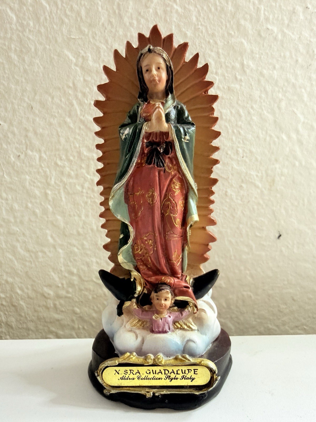 Vintage Our Lady of Guadalupe Statue Aldra Collection Style Italy 6.5” Religious