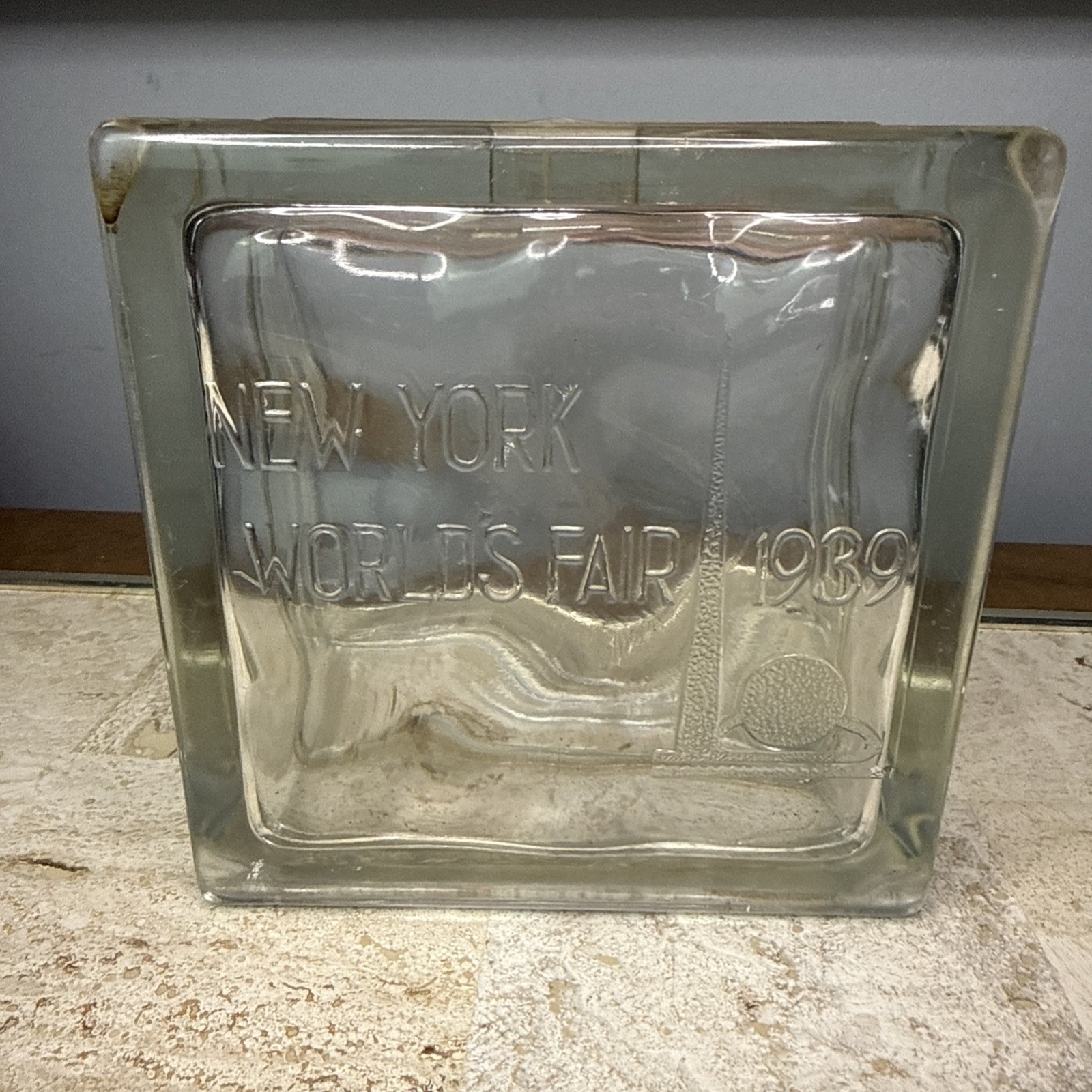 World\'s Fair 1939 Antique Esso Glass Block Advertising Piggy Bank Break To Open World\'s Fair 1939 Antique Esso Glass Block Advertising Piggy Bank Break To Open