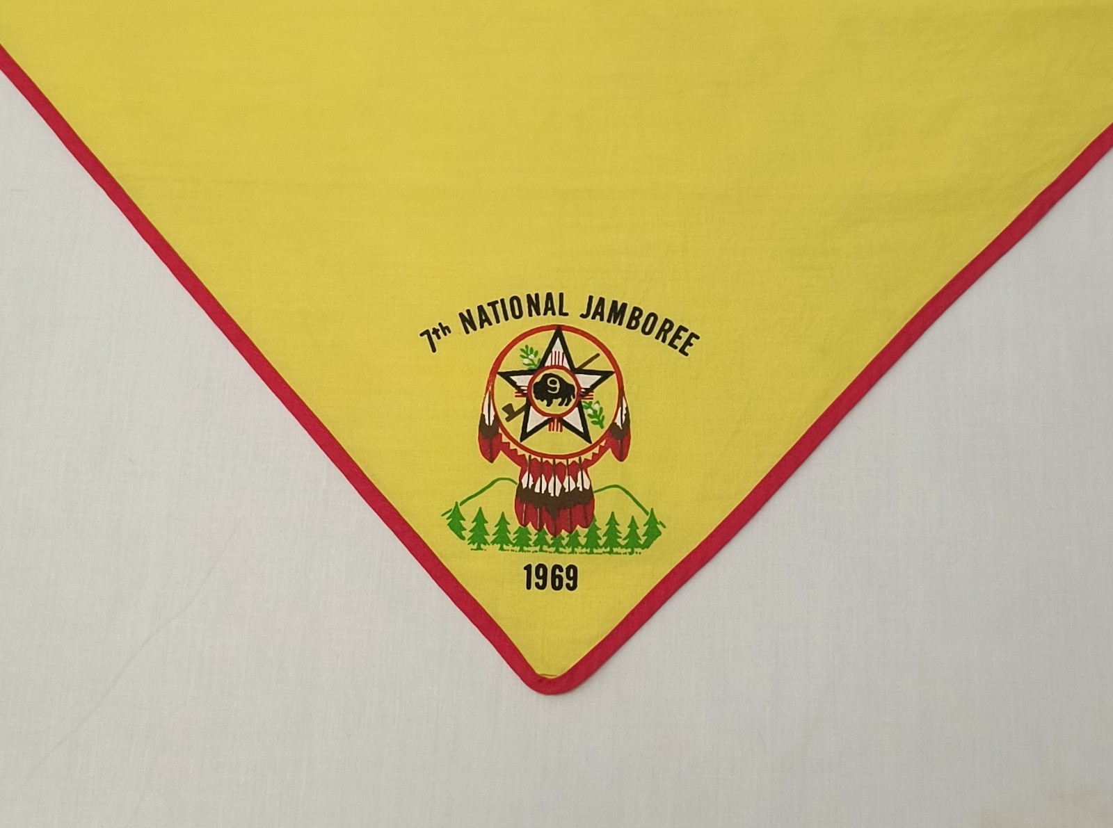 Vintage 1969 BSA 7th National Jamboree Yellow Neckerchief Triangle Vintage 1969 BSA 7th National Jamboree Yellow Neckerchief Triangle