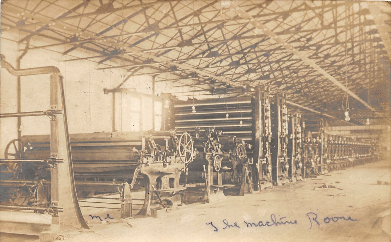 H24/ Dorr Michigan RPPC Postcard c1910 Interior Factory Machines Room 9