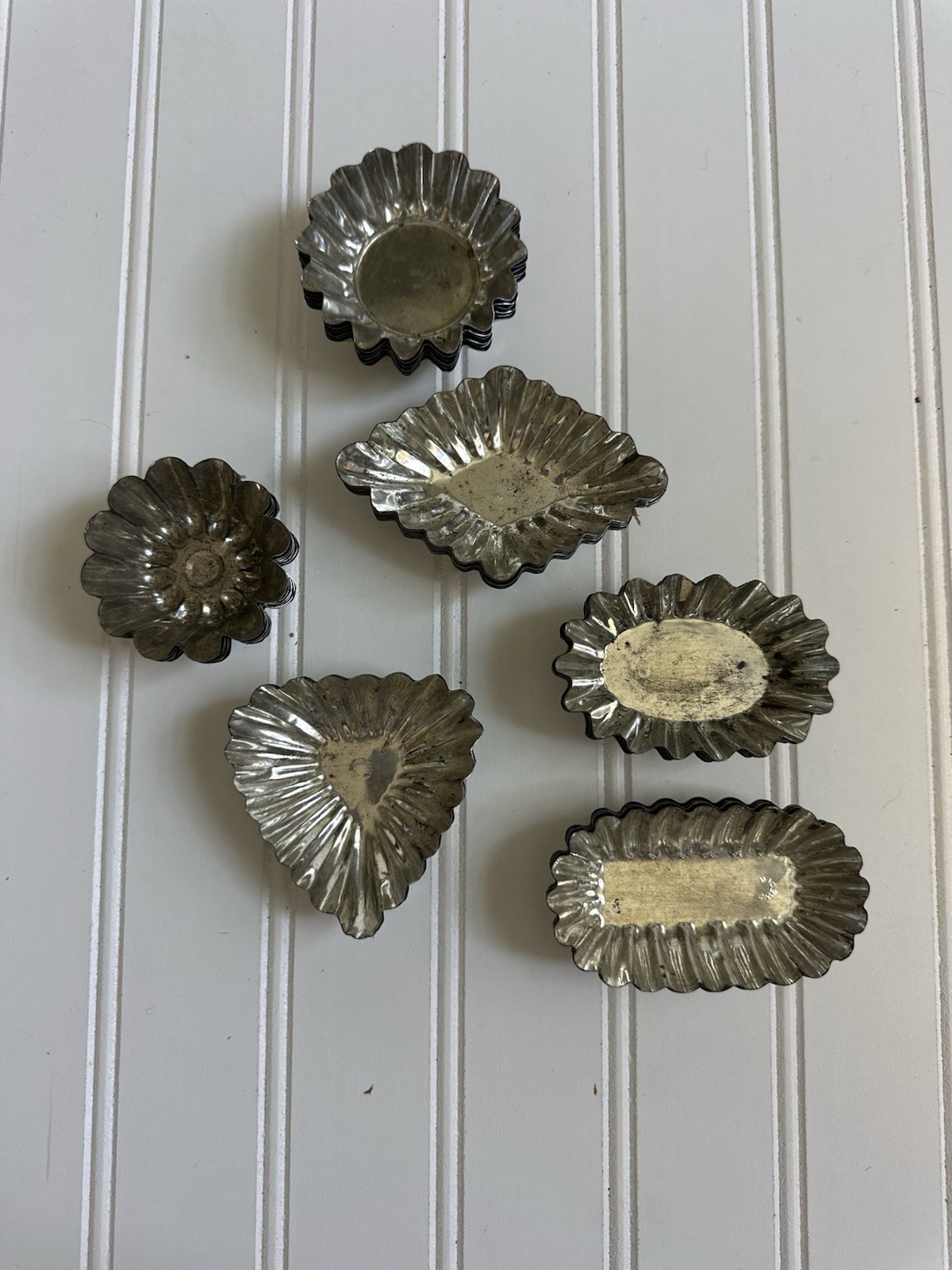 Vintage Swedish Sandbakkel Tartlet Molds 36 Pc 6 Shapes Sweden Baking Tins