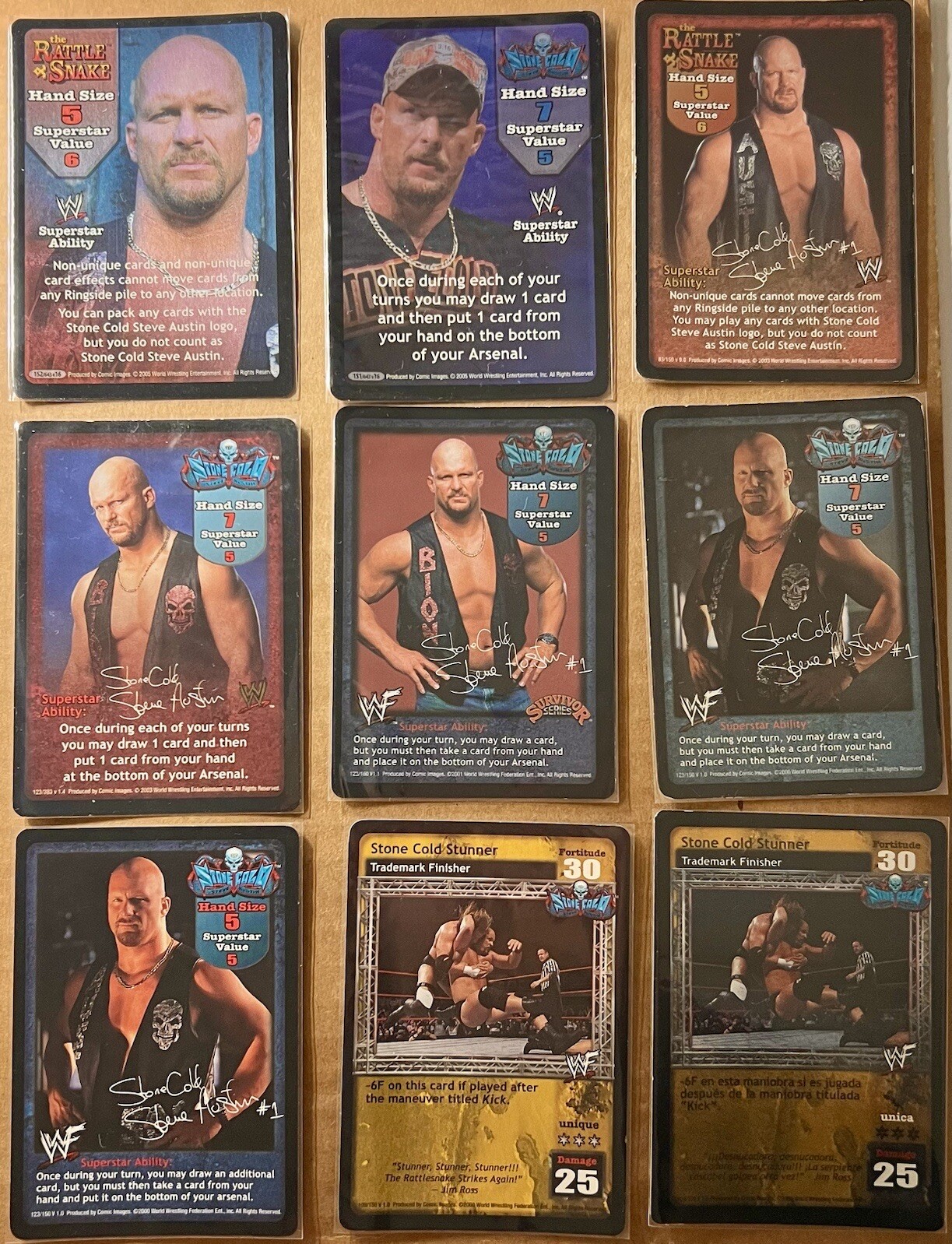 ★ WWE WWF RAW DEAL CCG ★ Stone Cold Steve Austin || Near Complete Set