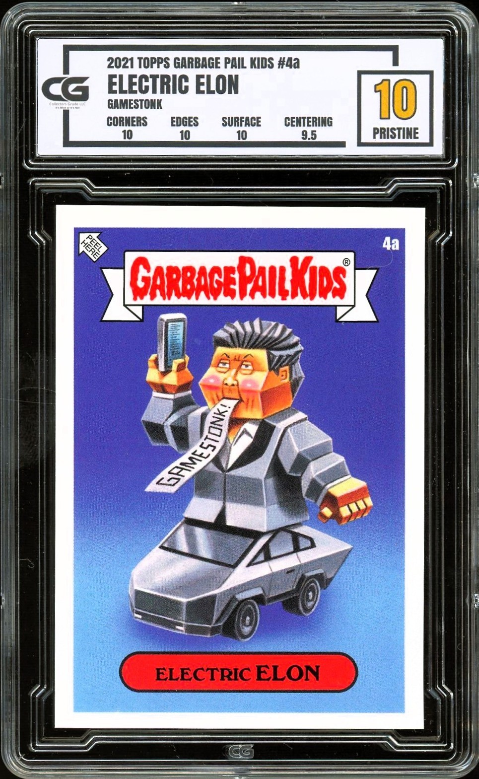 2021 Garbage Pail Kids Gamestonk 4a Electric Elon Musk Cybertruck CG 10 PRISTINE