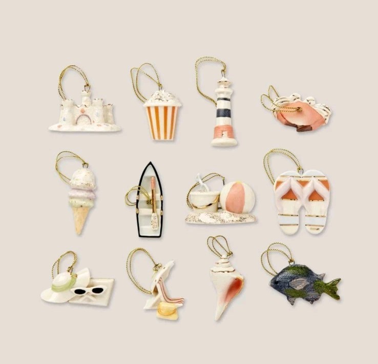 Lenox Summer 12-Piece Mini Ornament Set- New in Box