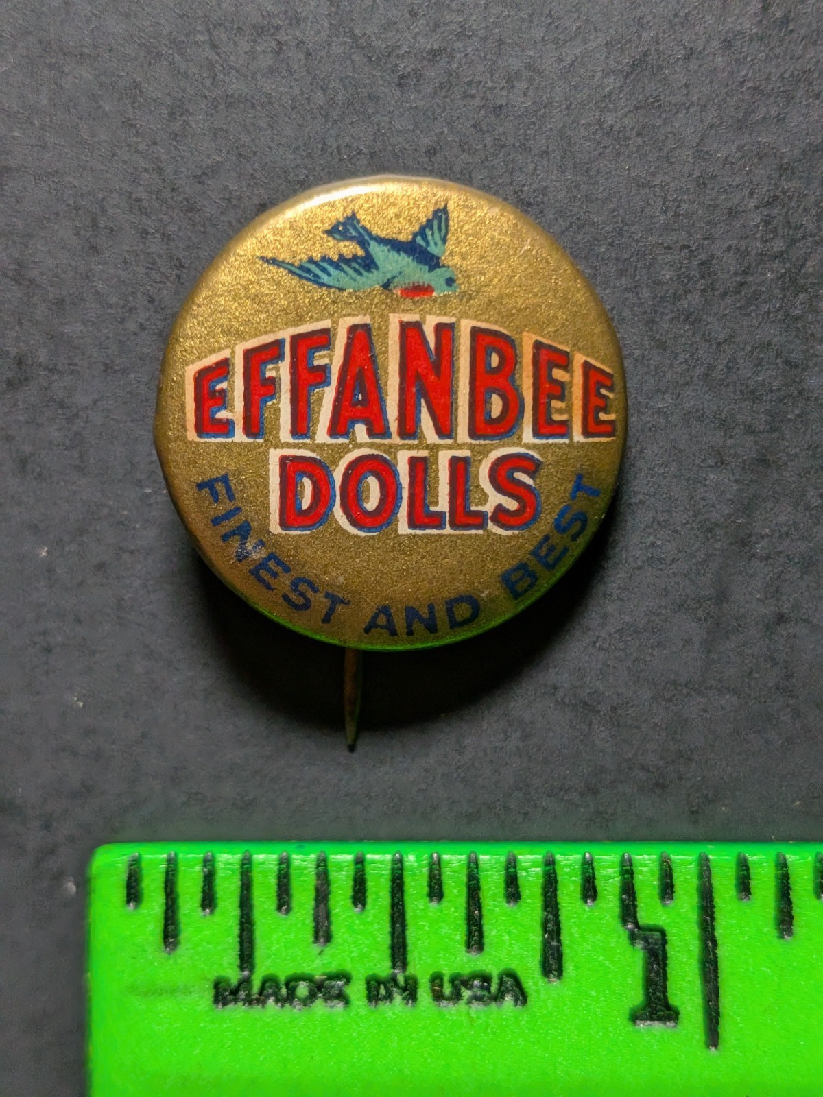 Vintage Effanbee Dolls Pinback Pin Vintage Effanbee Dolls Pinback Pin