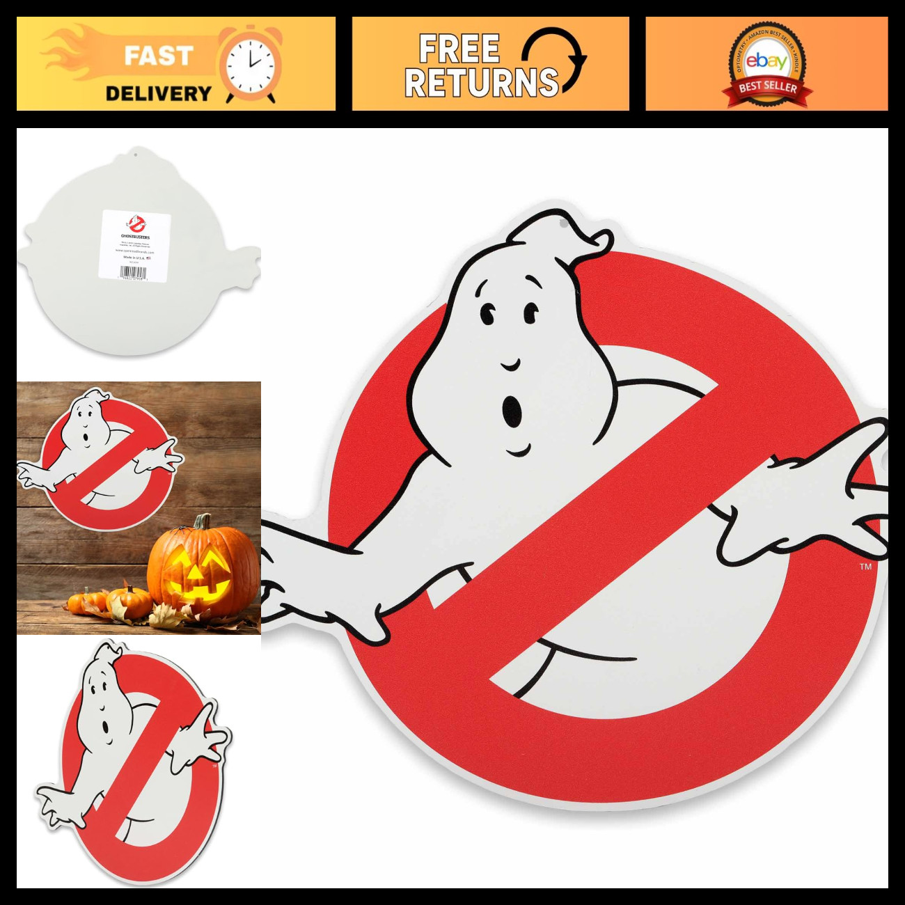 Classic Ghostbusters Logo Metal Sign - Retro Wall Decor, Man Cave Art, 12\