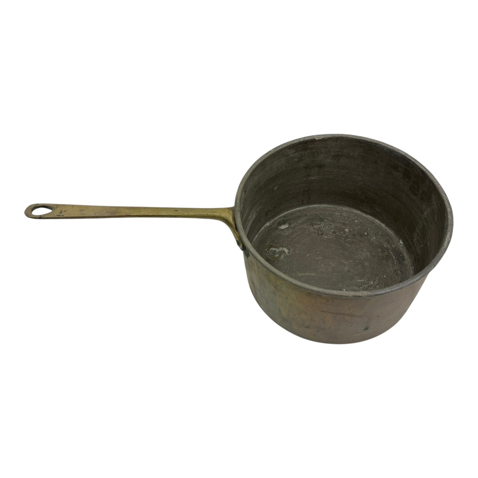 Antique/ Vintage Copper Saucepan with Brass Handle Tin Lined, Hand Riveted