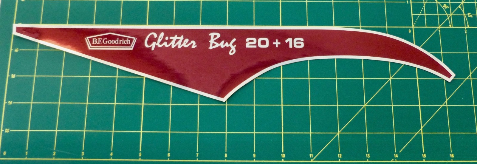 1960s B.F. Goodrich Glitter Bug 20+16 muscle banana bicycle chainguard decal