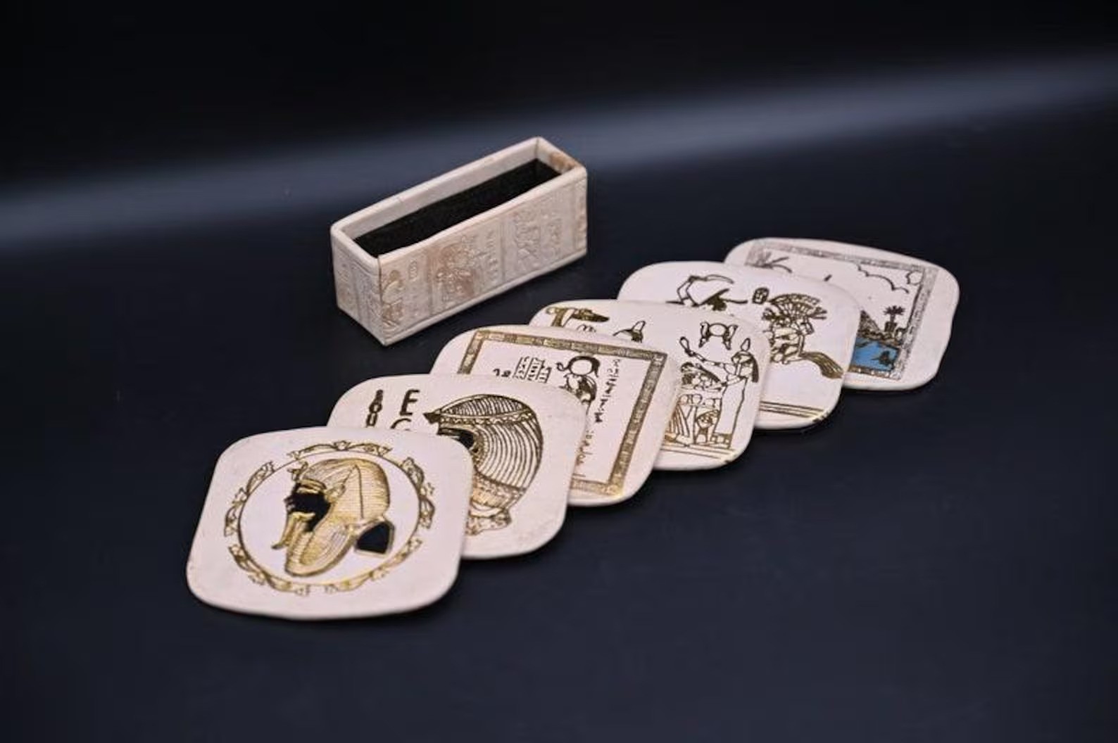 Authentic Ancient Egyptian Antiquities White Stone Rare coasters Egyptian BC