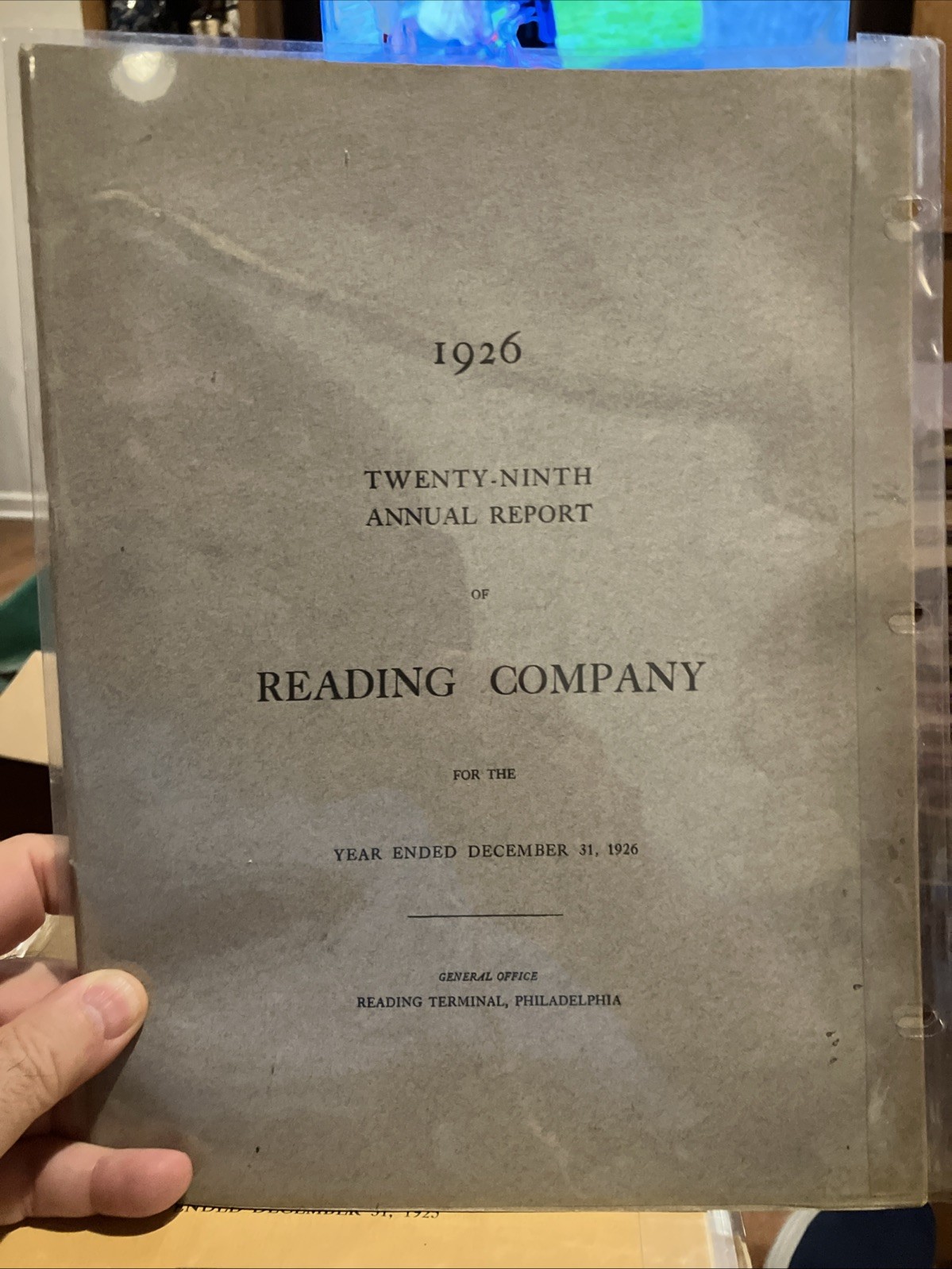 1926 READING COMPANY ANNUAL REPORT, With Map 1926 READING COMPANY ANNUAL REPORT, With Map