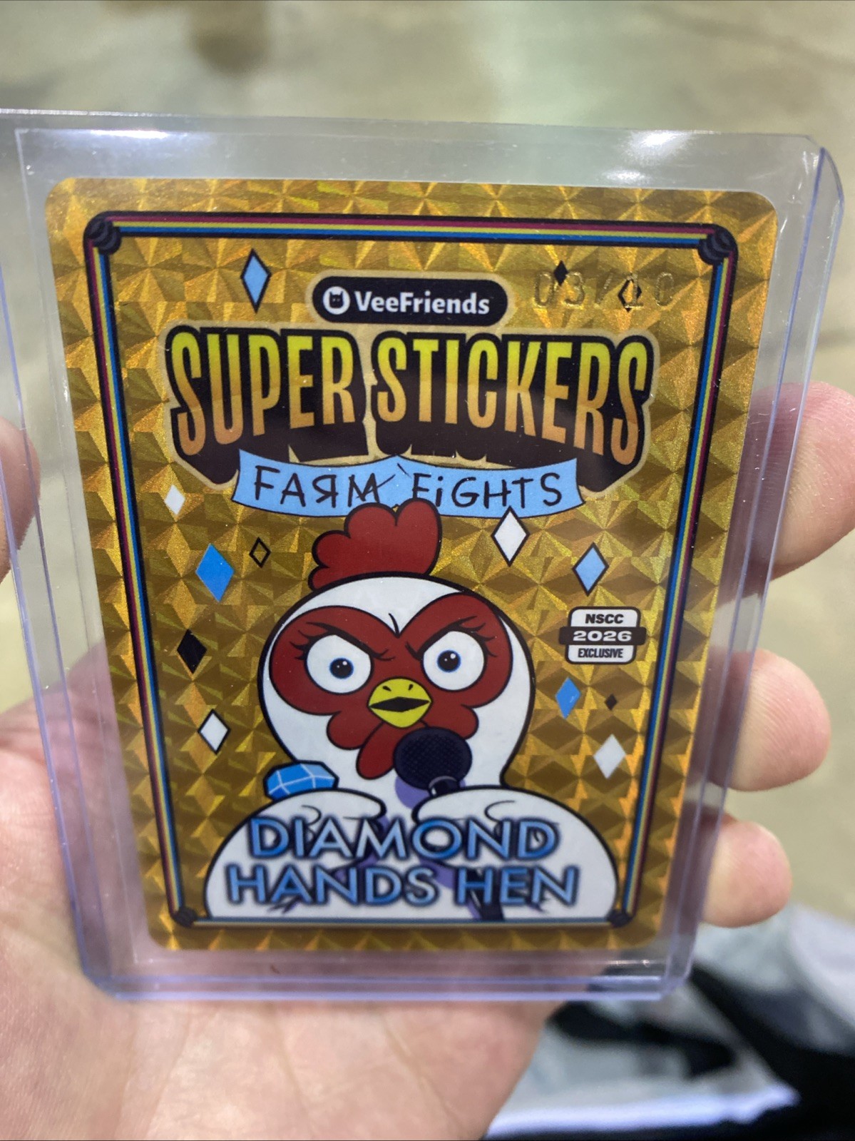2026 nscc exclusive vee friends super stickers farm fights diamond hands hen /10