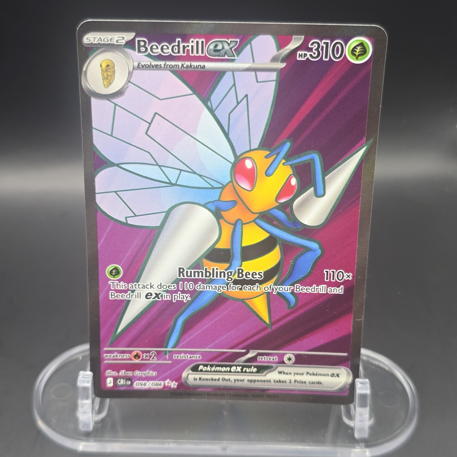Beedrill ex 098/086 Me04: Chaos Rising Holo Beedrill ex 098/086 Me04: Chaos Rising Holo