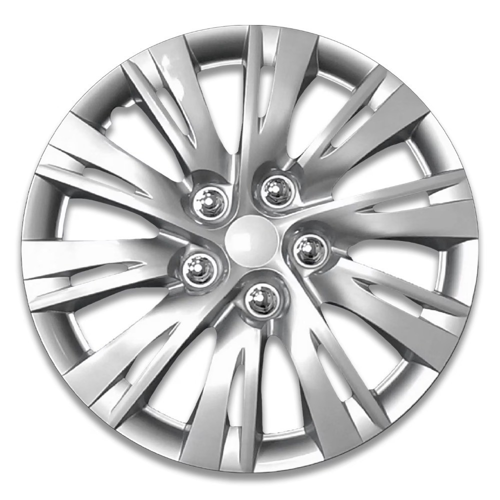 15 Inch Silver Alloy Finish Hubcap Wheel Covers Set of 4 Fits Most Cars