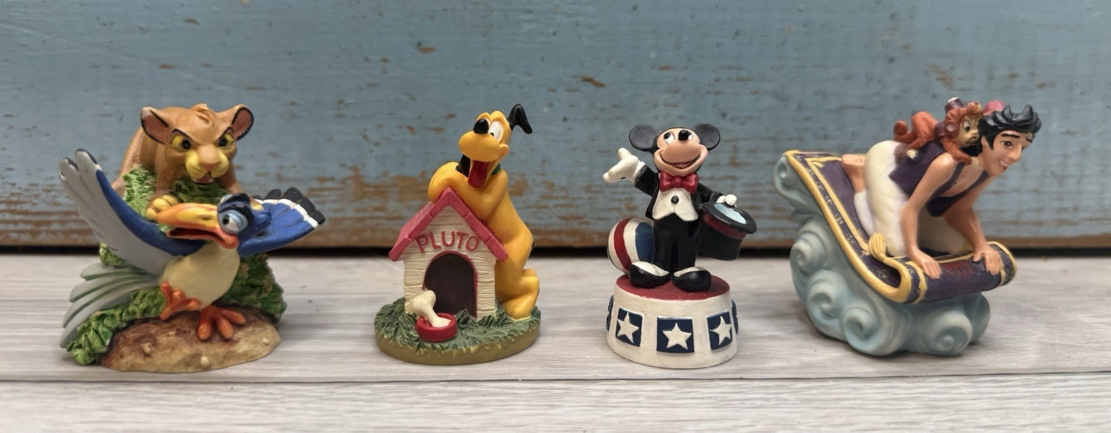 Set Of 4 Lenox Disney Magic Thimble Collection Porcelain Figurines