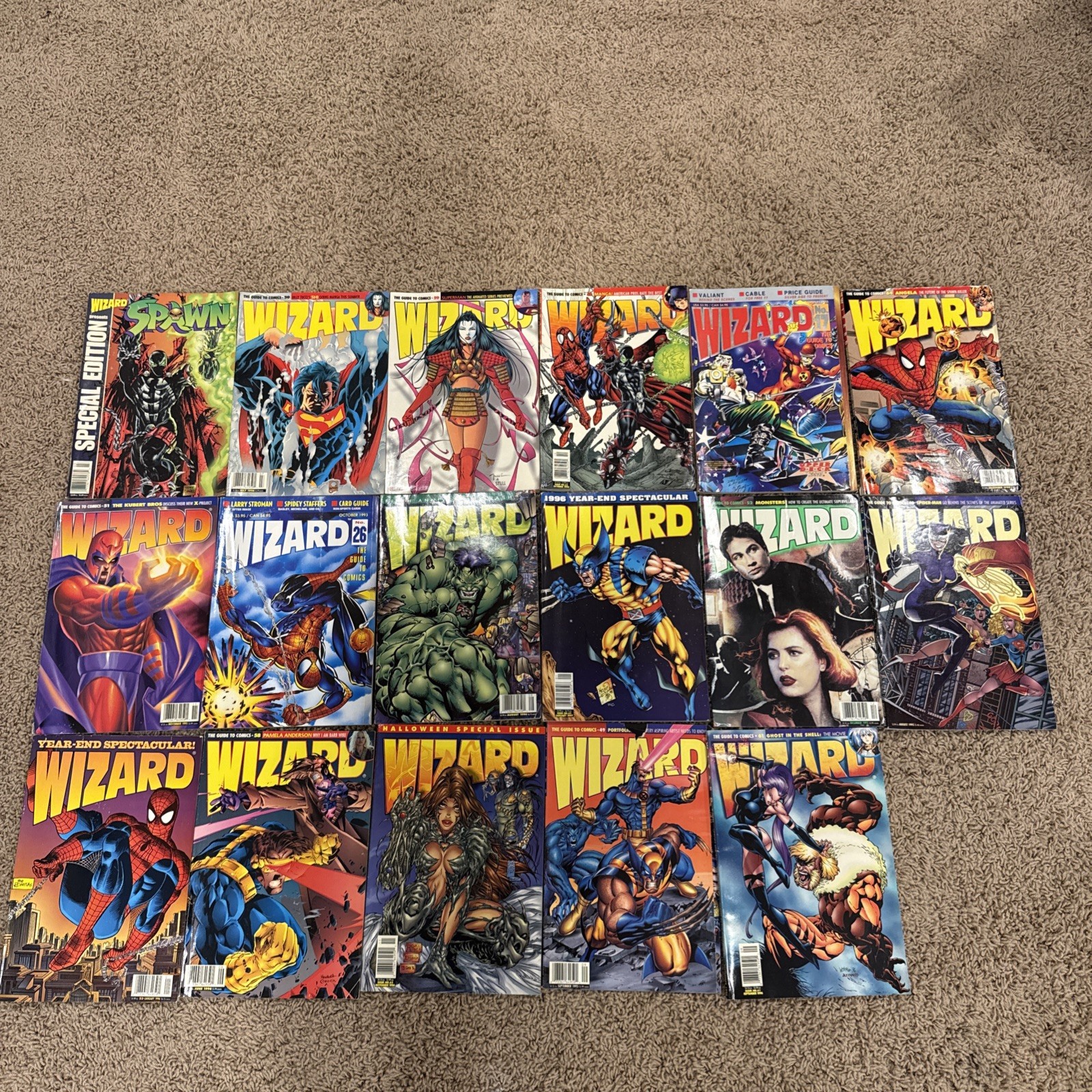 Vtg Lot of 17 Wizard Magazines 1 Special Edition Comic 1990’s