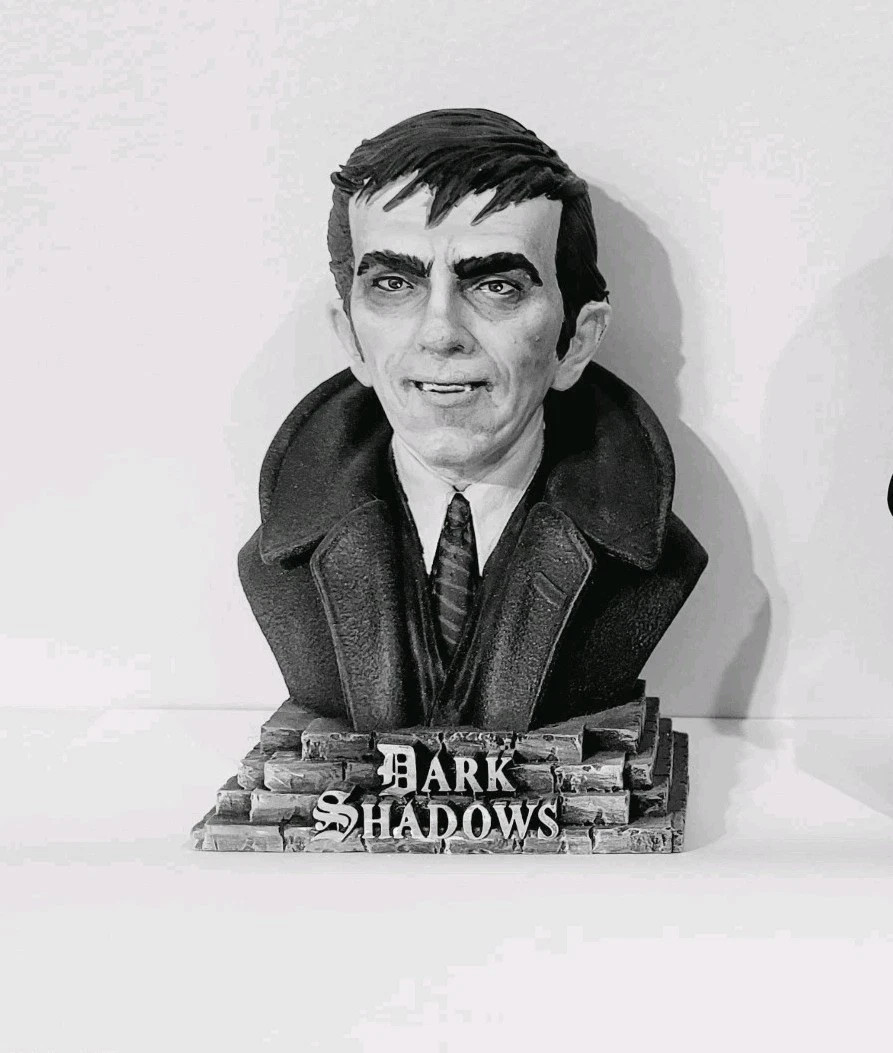 CUSTOM RESIN HAND PAINTED DARK SHADOWS BARNABAS COLLINS BLACK AND WHITE PAINT