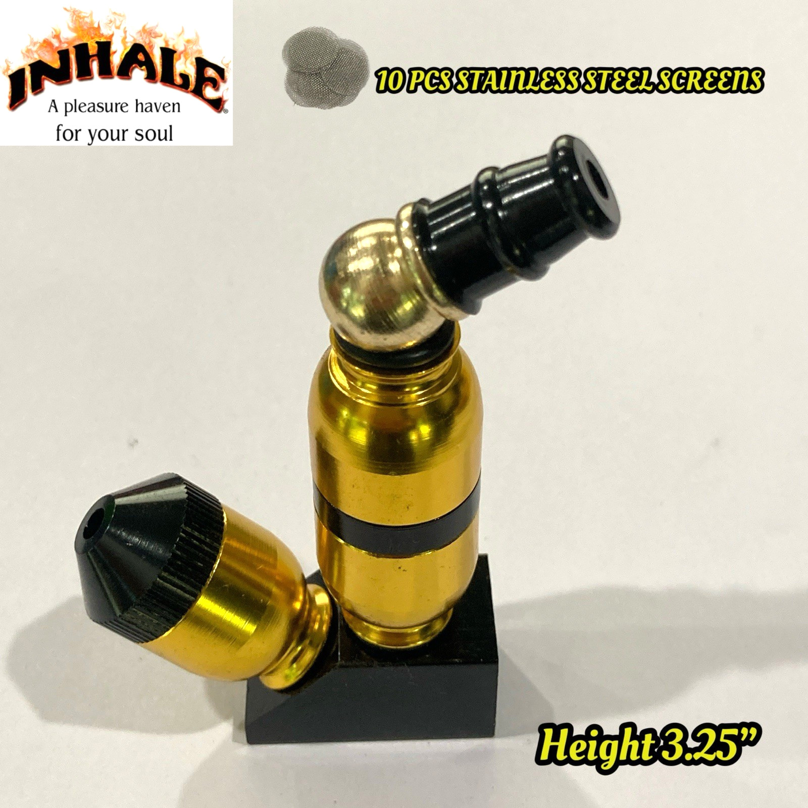 INHALE® Standing Up Big chambre Tobacco Smoking metal hand Pipe INHALE® Standing Up Big chambre Tobacco Smoking metal hand Pipe