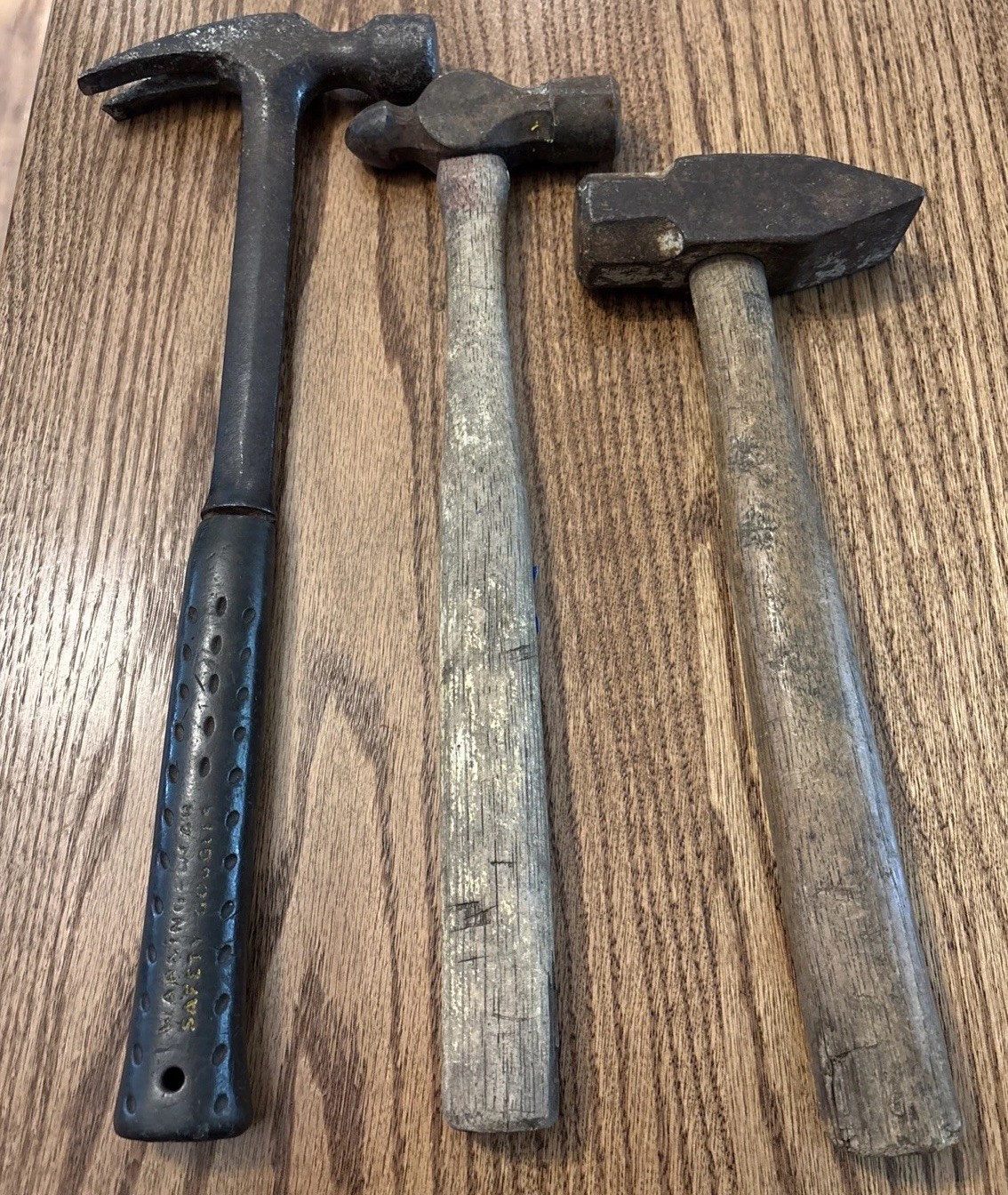 Vintage USA Hammers 3 Pc Lot Estwing Claw Ball Peen Blacksmith Rustic Tool Set Vintage USA Hammers 3 Pc Lot Estwing Claw Ball Peen Blacksmith Rustic Tool Set