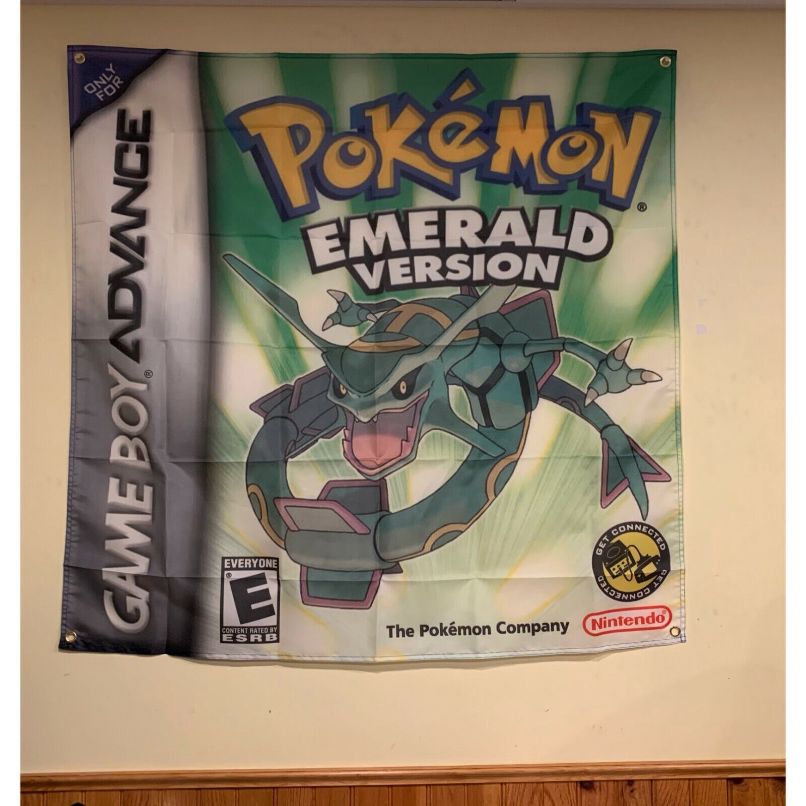 Pokemon Emerald Version Gameboy Rayquaza Wall Flag Banner Tapestry 3.5 x 3.5 Ft