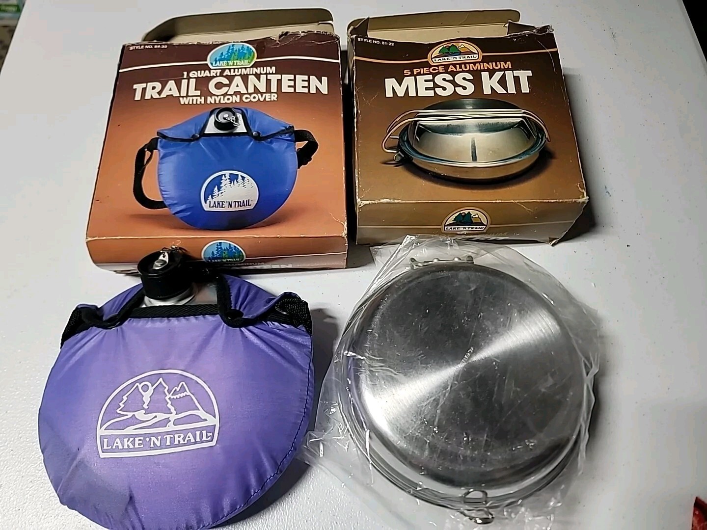 Vintage Lake 'N Trail Mess Kit and Trail Canteen Lots Of 2 NEW
