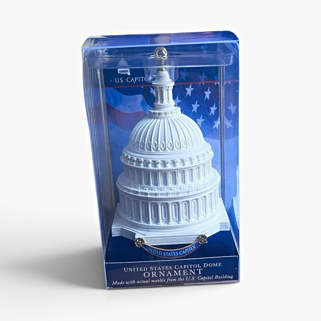 Design Masters US Capitol Dome Marble Ornament White Patriotic Hanging 2019