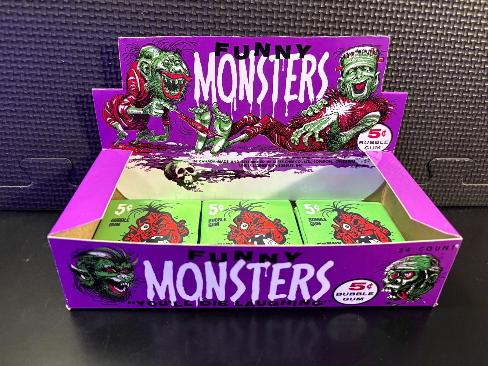 1959 Funny Monsters - You'll Die Laughing - Empty custom design display box