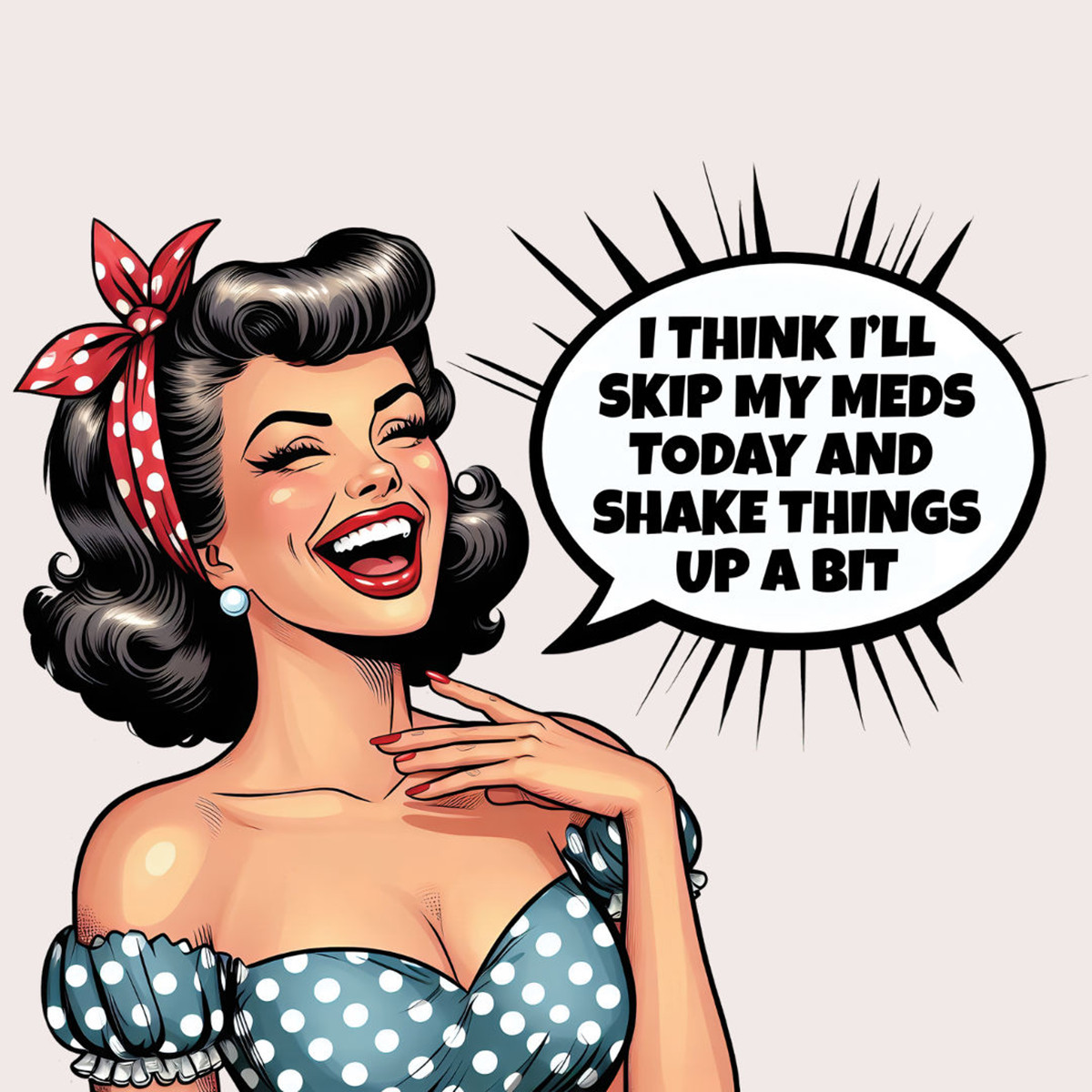 Retro Lady shake things up cute funny High Quality Metal Fridge Magnet 4x4 1268